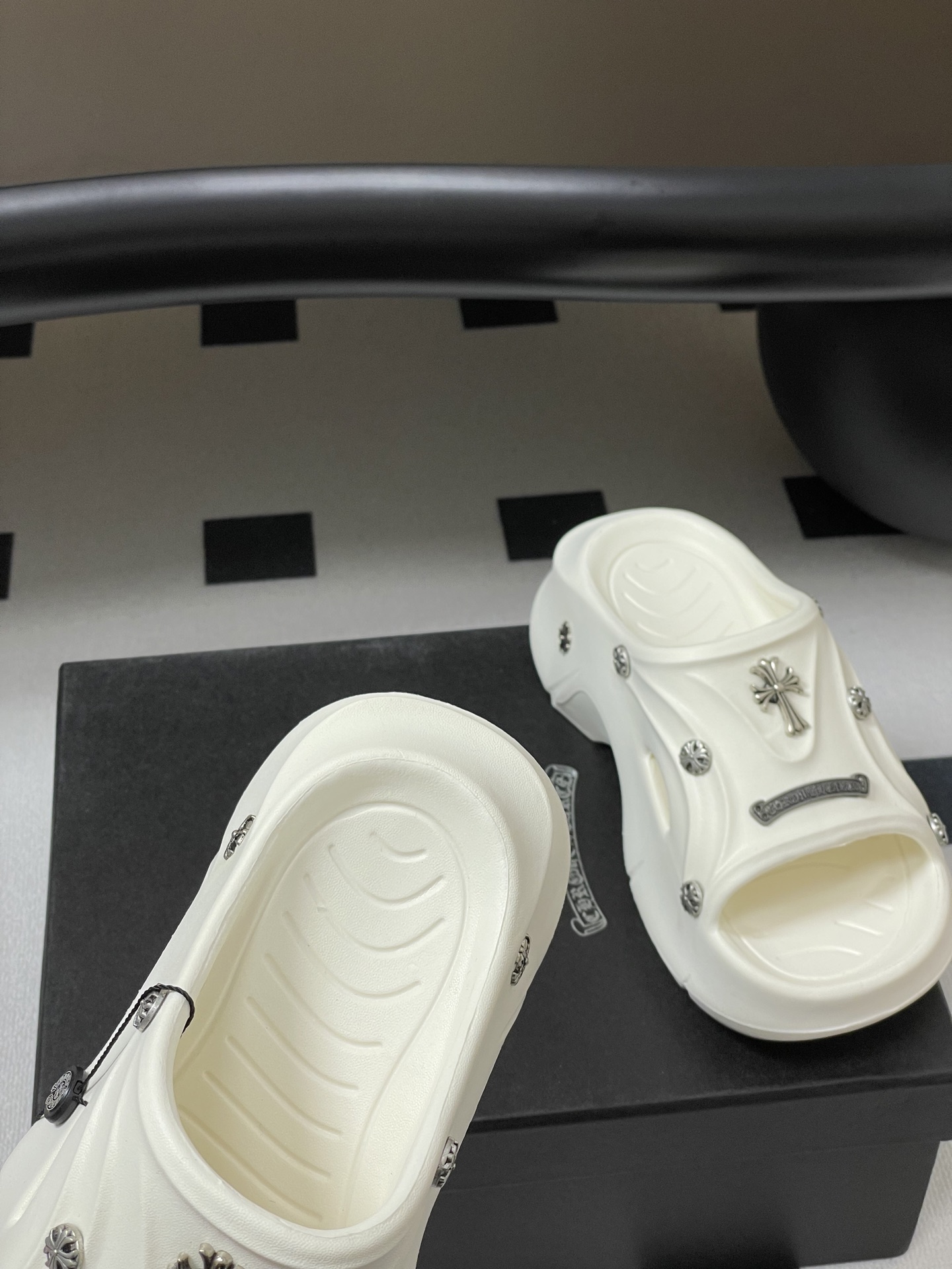 Chromehearts Punk Slippers: Y2K Style, 7cm High, Korean Version, Eva Material, Sizes 36-41 - 图片 7
