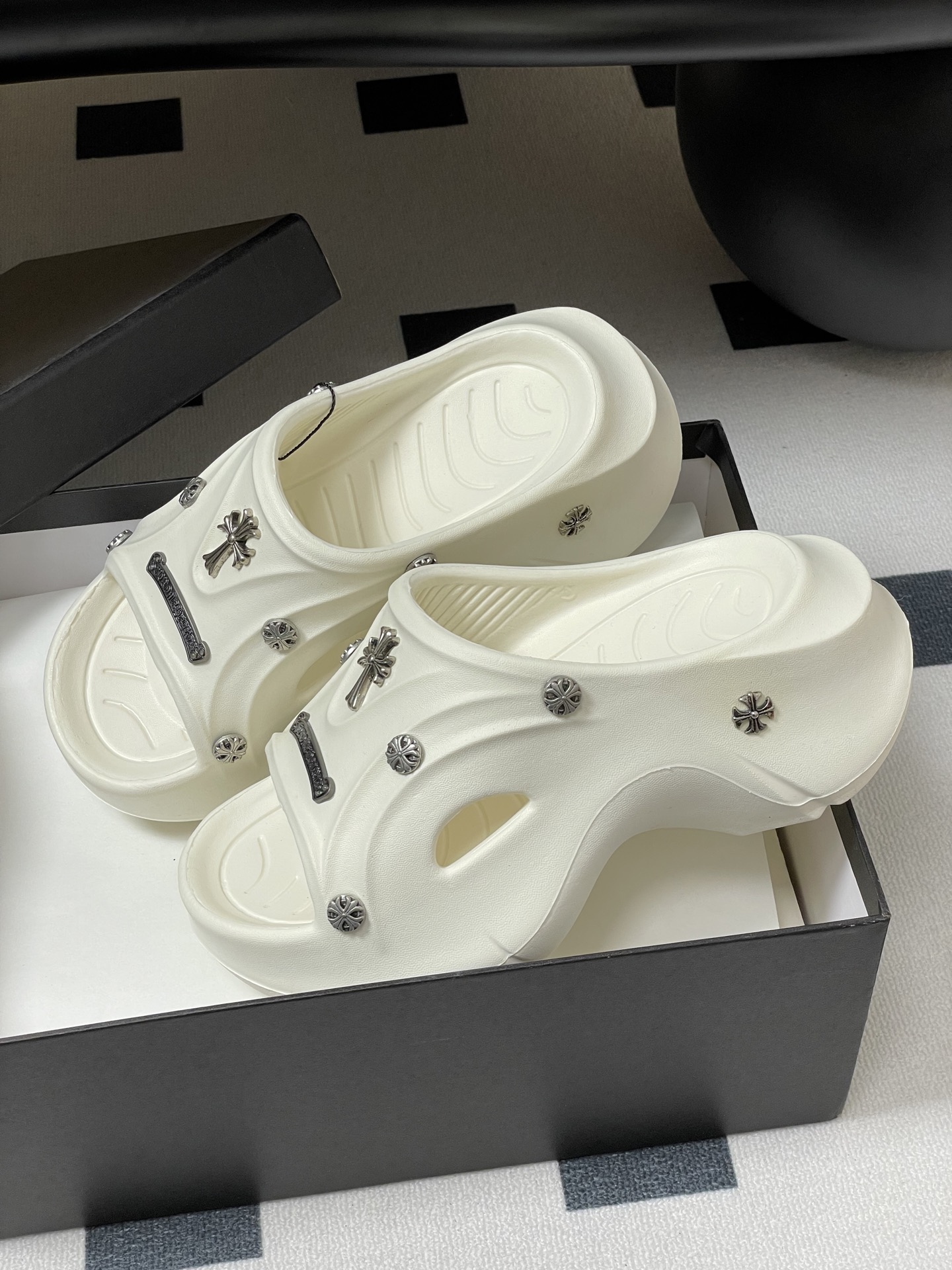 Chromehearts Punk Slippers: Y2K Style, 7cm High, Korean Version, Eva Material, Sizes 36-41 - 图片 4