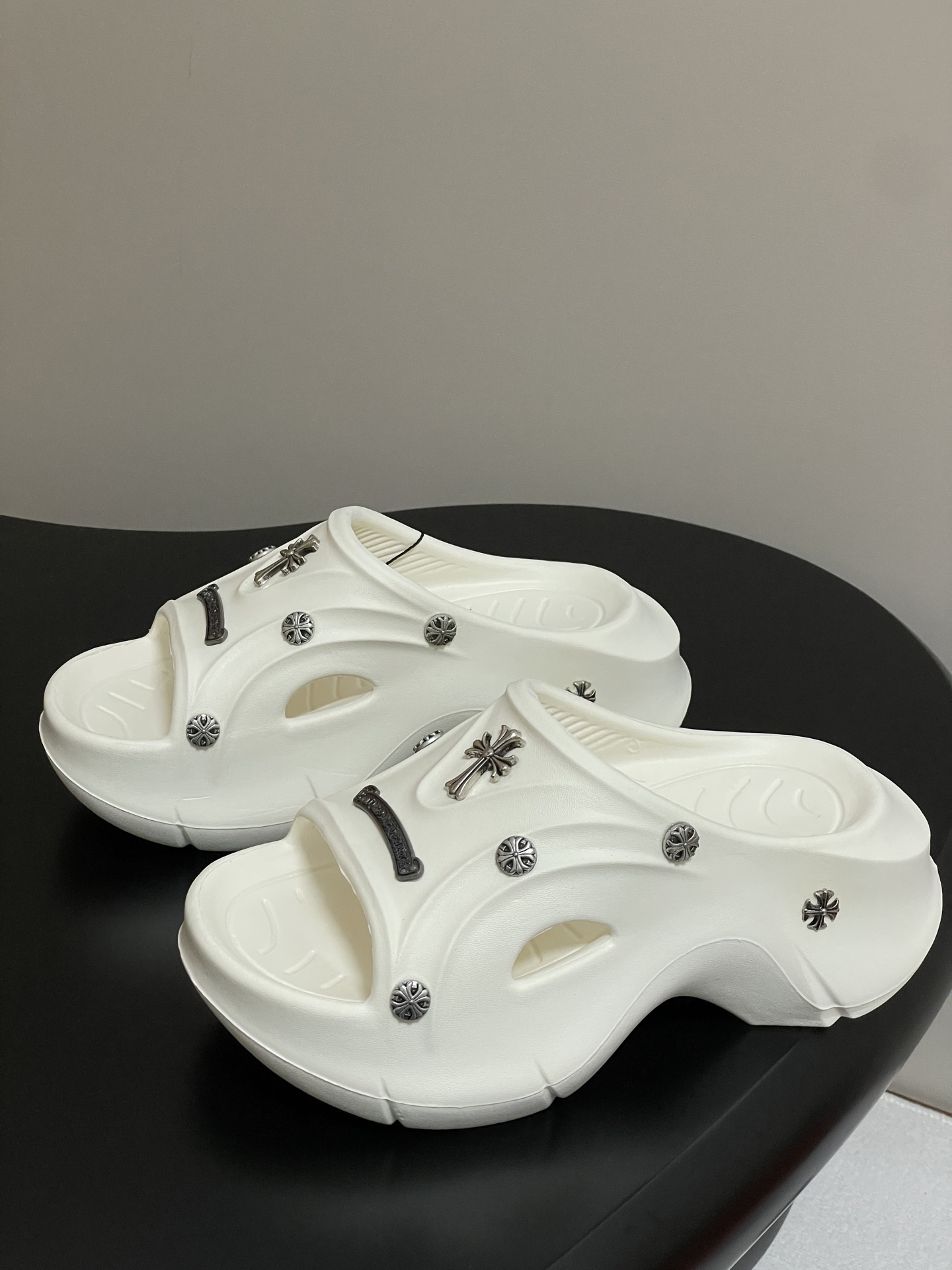 Chromehearts Punk Slippers: Y2K Style, 7cm High, Korean Version, Eva Material, Sizes 36-41 - 图片 3