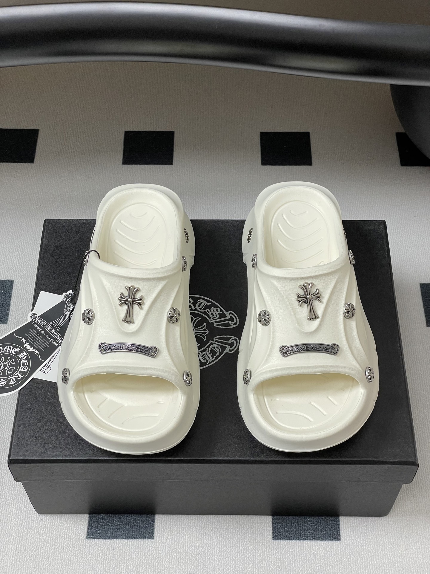 Chromehearts Punk Slippers: Y2K Style, 7cm High, Korean Version, Eva Material, Sizes 36-41 - 图片 5