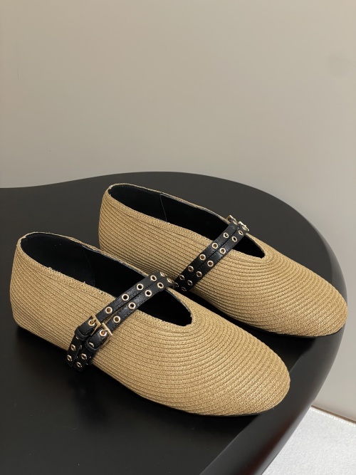 ALAIA Raffia Ballet Flats, Woven Espadrille Shoes with Ankle Strap 1 ALAIA Raffia Ballet Flats, Woven Espadrille Shoes with Ankle Strap