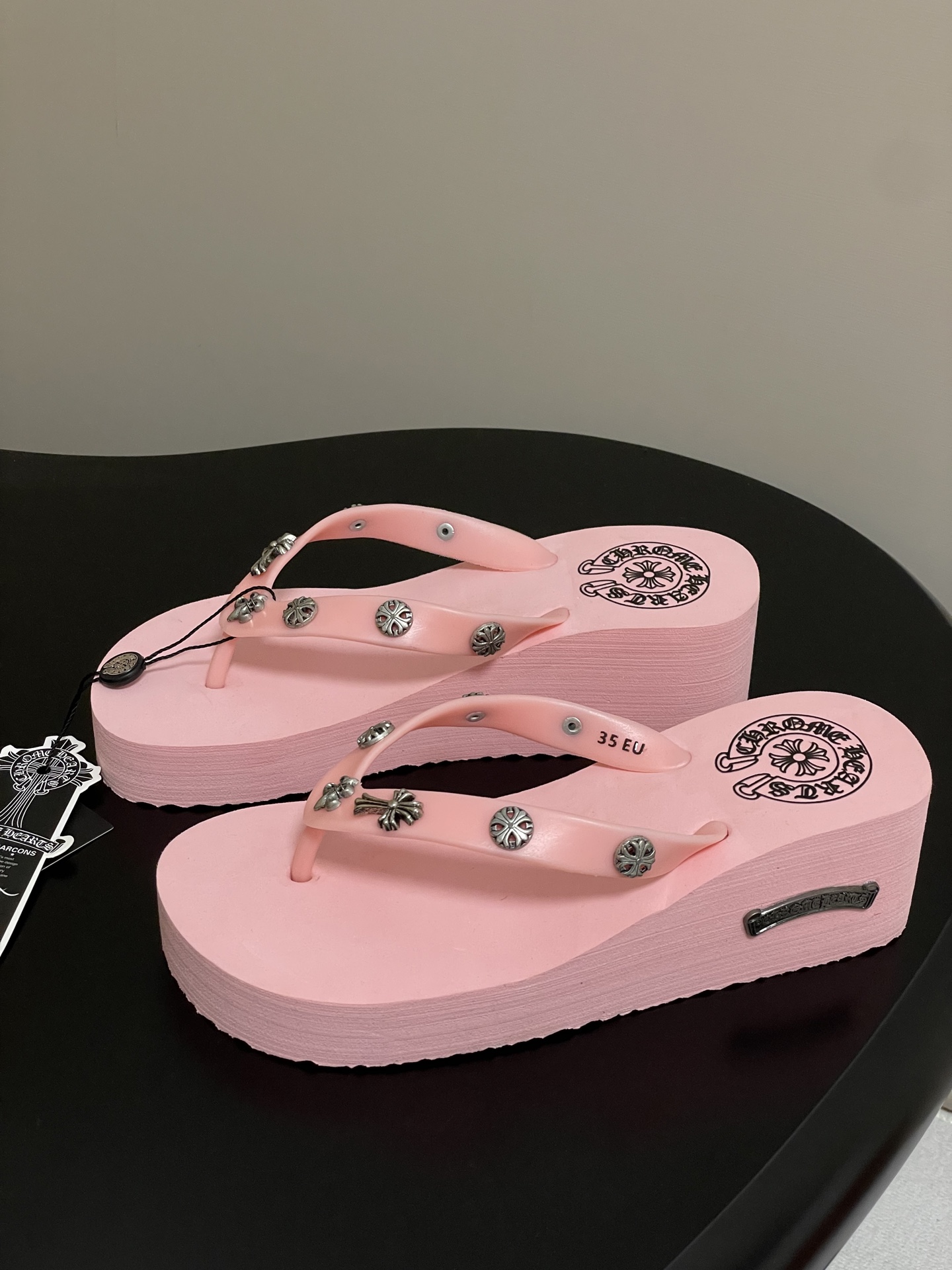 Chromehearts Punk Slippers: Y2K Style, 7cm High, Korean Version for Lazy Summer. - 图片 3