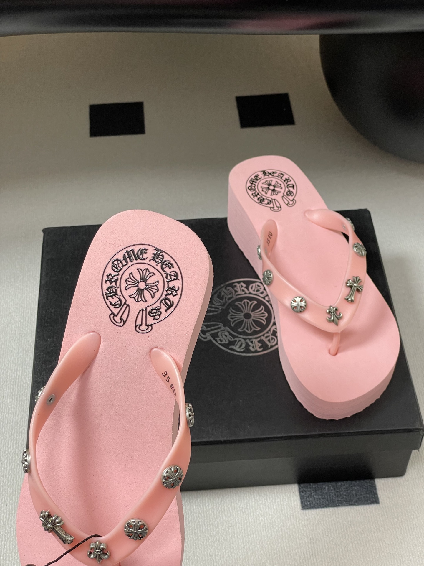 Chromehearts Punk Slippers: Y2K Style, 7cm High, Korean Version for Lazy Summer. - 图片 7