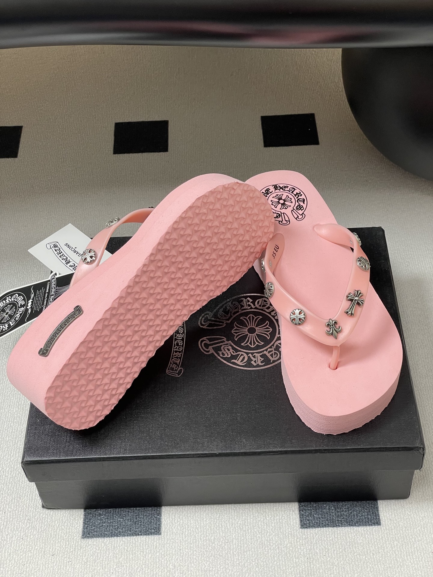 Chromehearts Punk Slippers: Y2K Style, 7cm High, Korean Version for Lazy Summer. - 图片 8