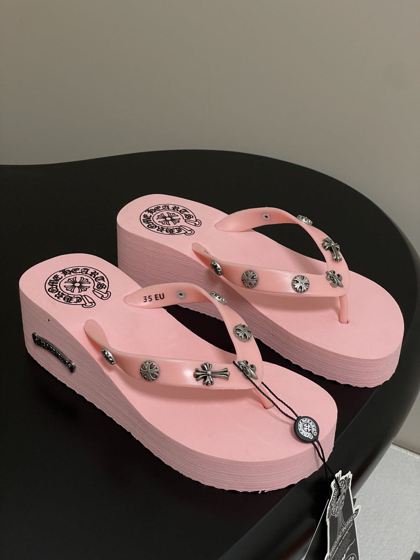 Chromehearts Punk Slippers: Y2K Style, 7cm High, Korean Version for Lazy Summer. - 图片 1