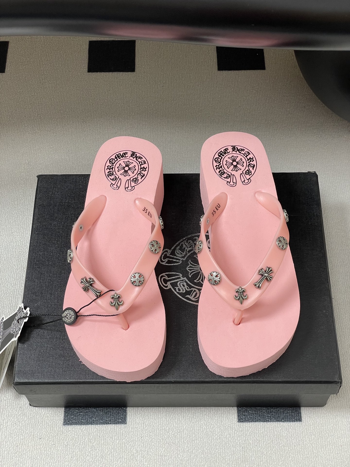 Chromehearts Punk Slippers: Y2K Style, 7cm High, Korean Version for Lazy Summer. - 图片 5
