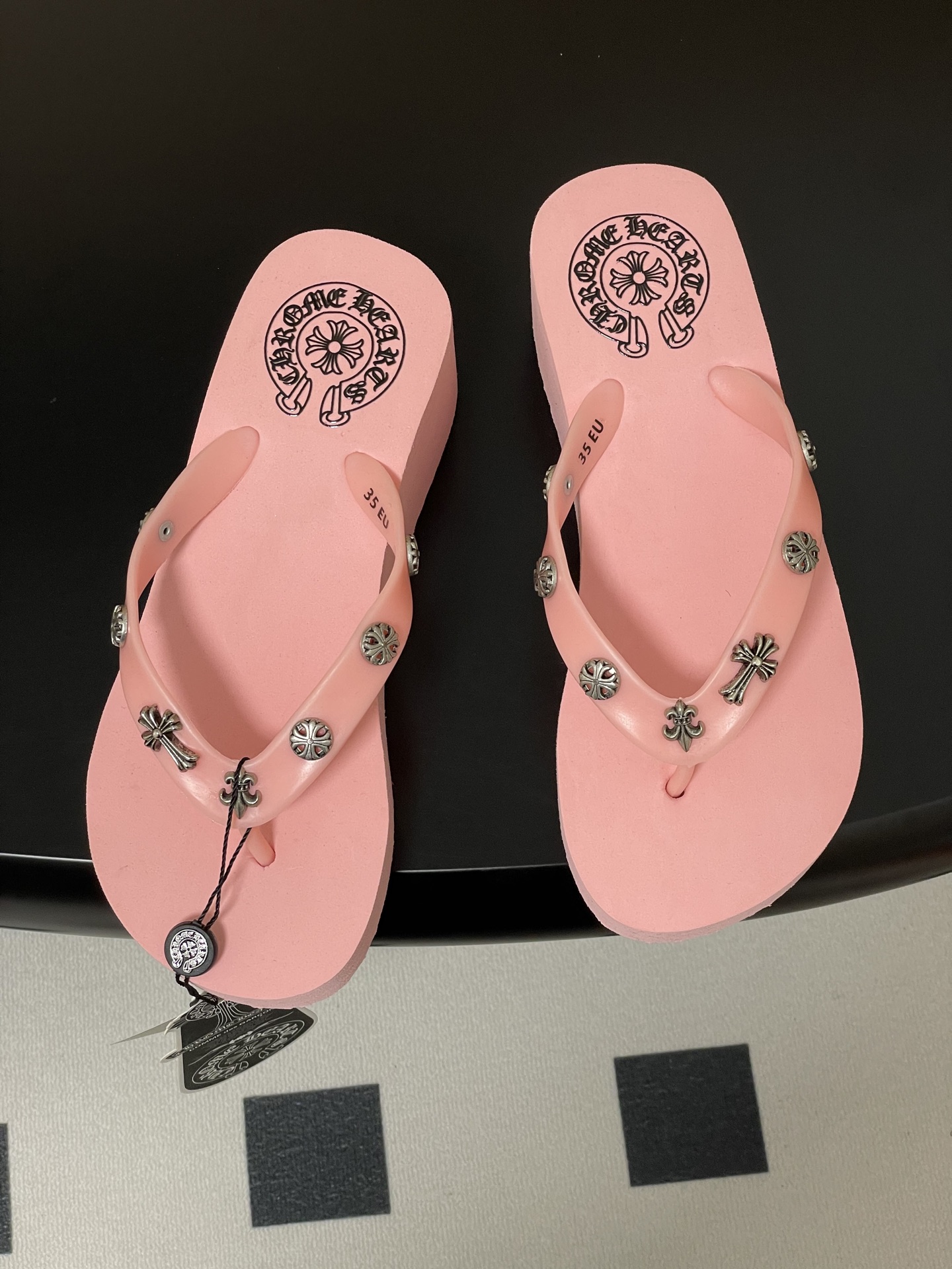 Chromehearts Punk Slippers: Y2K Style, 7cm High, Korean Version for Lazy Summer. - 图片 2