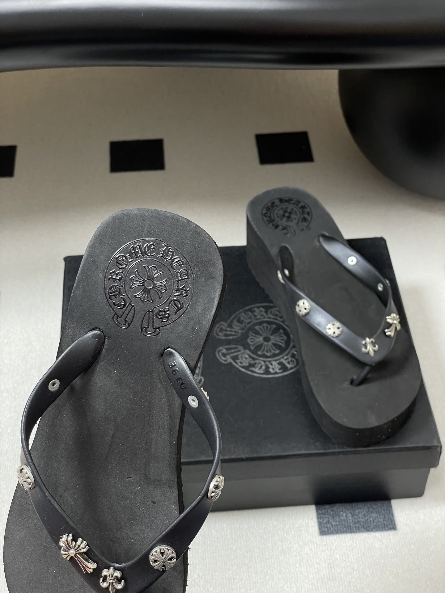 Chromehearts Punk Slippers: Y2K Style, Comfortable Eva Material, 7cm High, Korean Version. - 图片 6