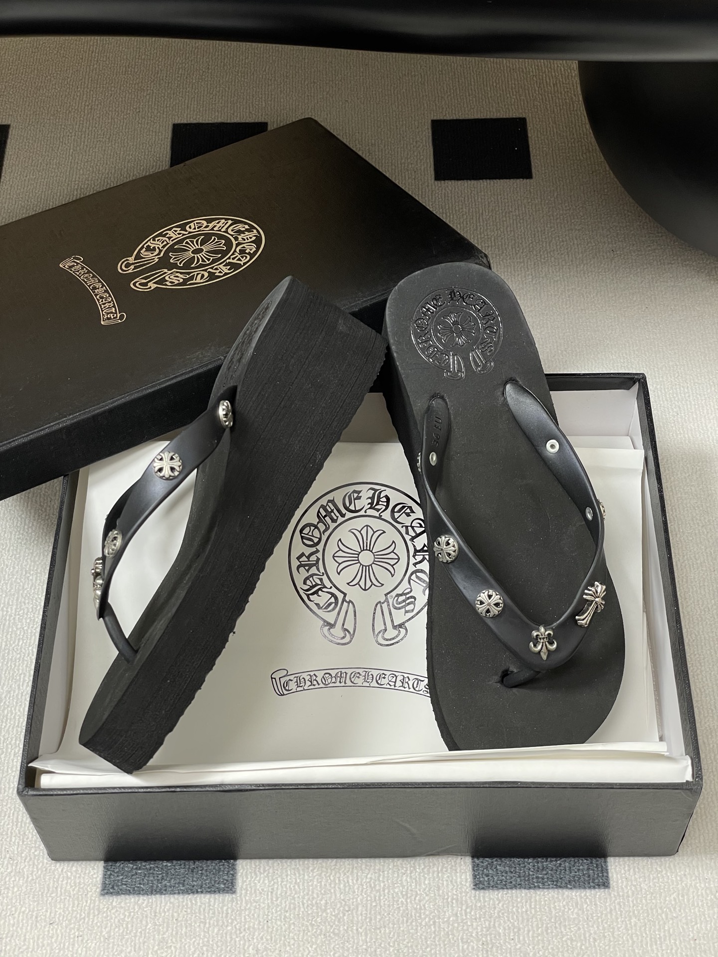 Chromehearts Punk Slippers: Y2K Style, Comfortable Eva Material, 7cm High, Korean Version. - 图片 5