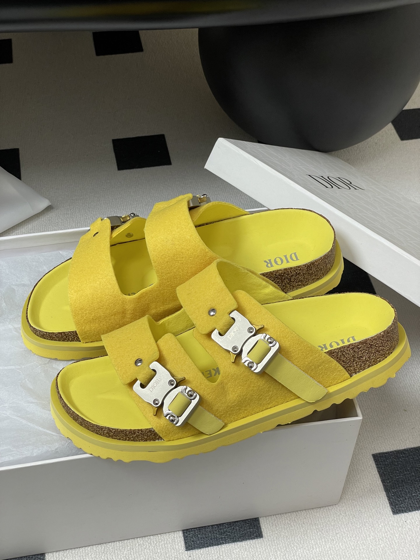 Dior x Birkenstock Milcno Yellow Sandal: Premium Leather, Adjustable Fit 5 i1747600066376 8777 0 6