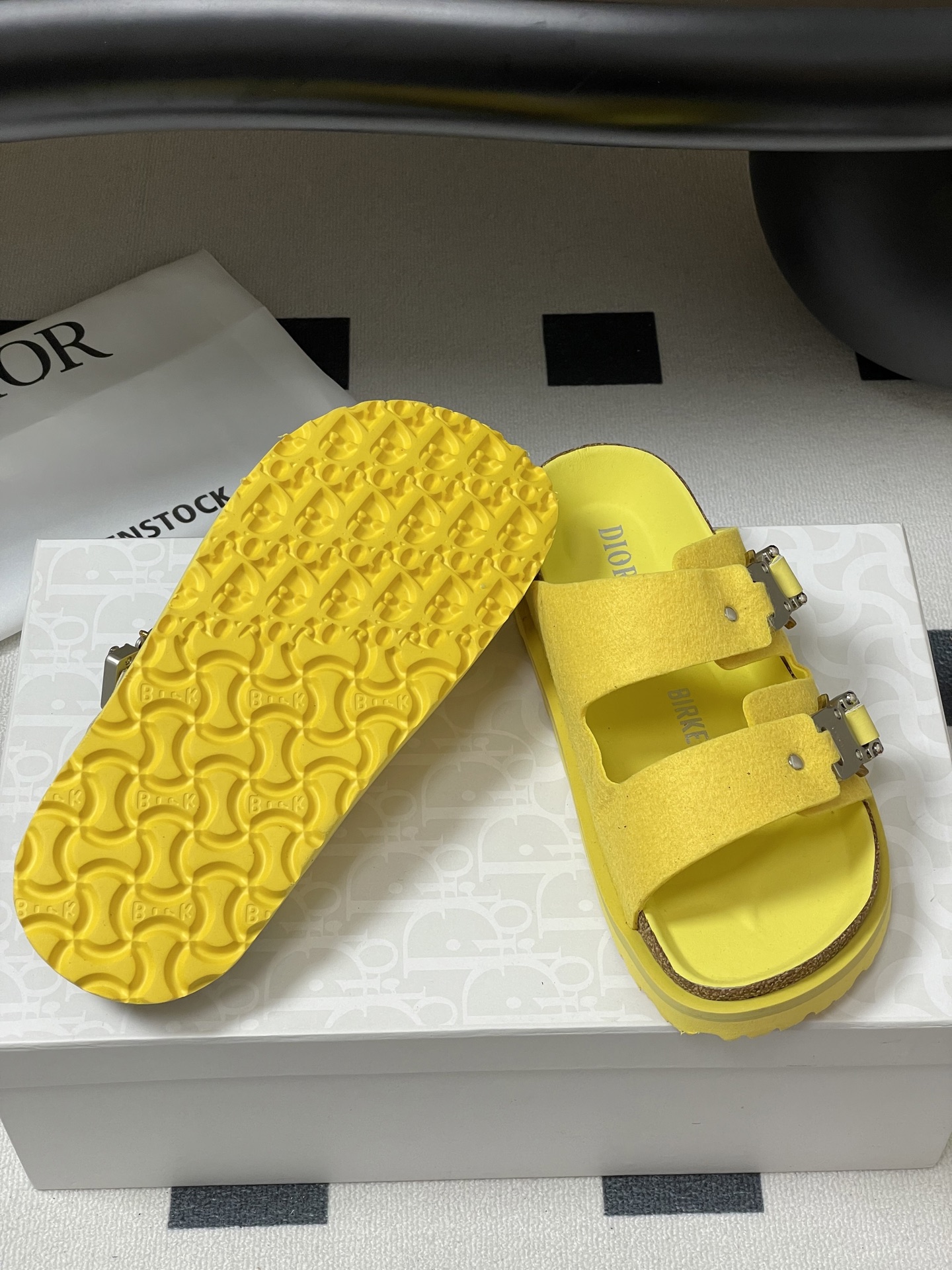 Dior x Birkenstock Milcno Yellow Sandal: Premium Leather, Adjustable Fit 9 i1747600066537 4022 0 4