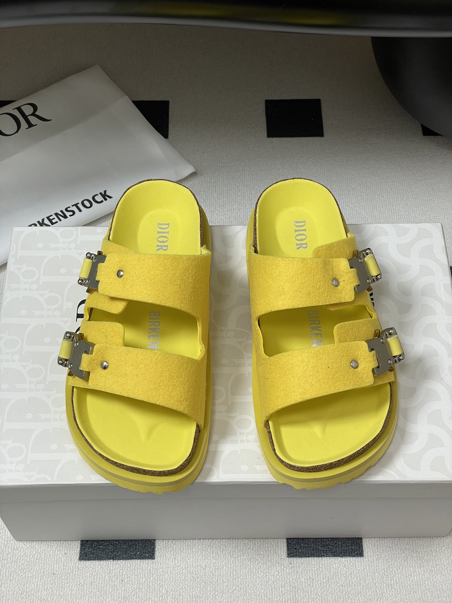 Dior x Birkenstock Milcno Yellow Sandal: Premium Leather, Adjustable Fit 6 i1747600066591 1851 0 2