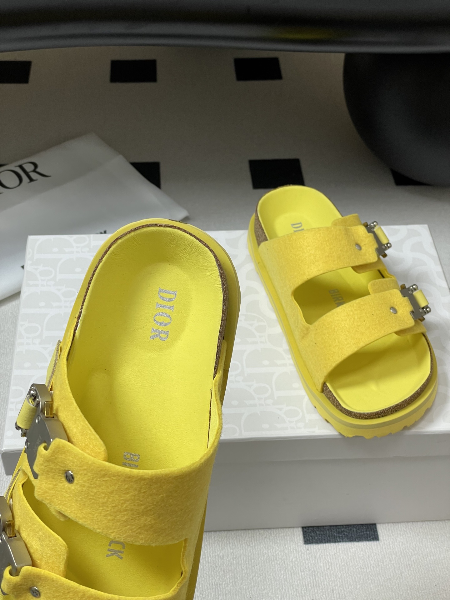 Dior x Birkenstock Milcno Yellow Sandal: Premium Leather, Adjustable Fit 8 i1747600081489 9080 0 3