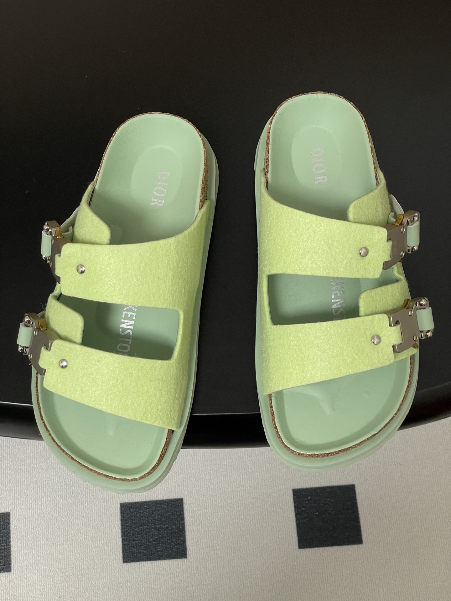 Dior x Birkenstock Mint Green Wool Felt Sandals Slides Unisex 3 i1747600252691 9436 0 8