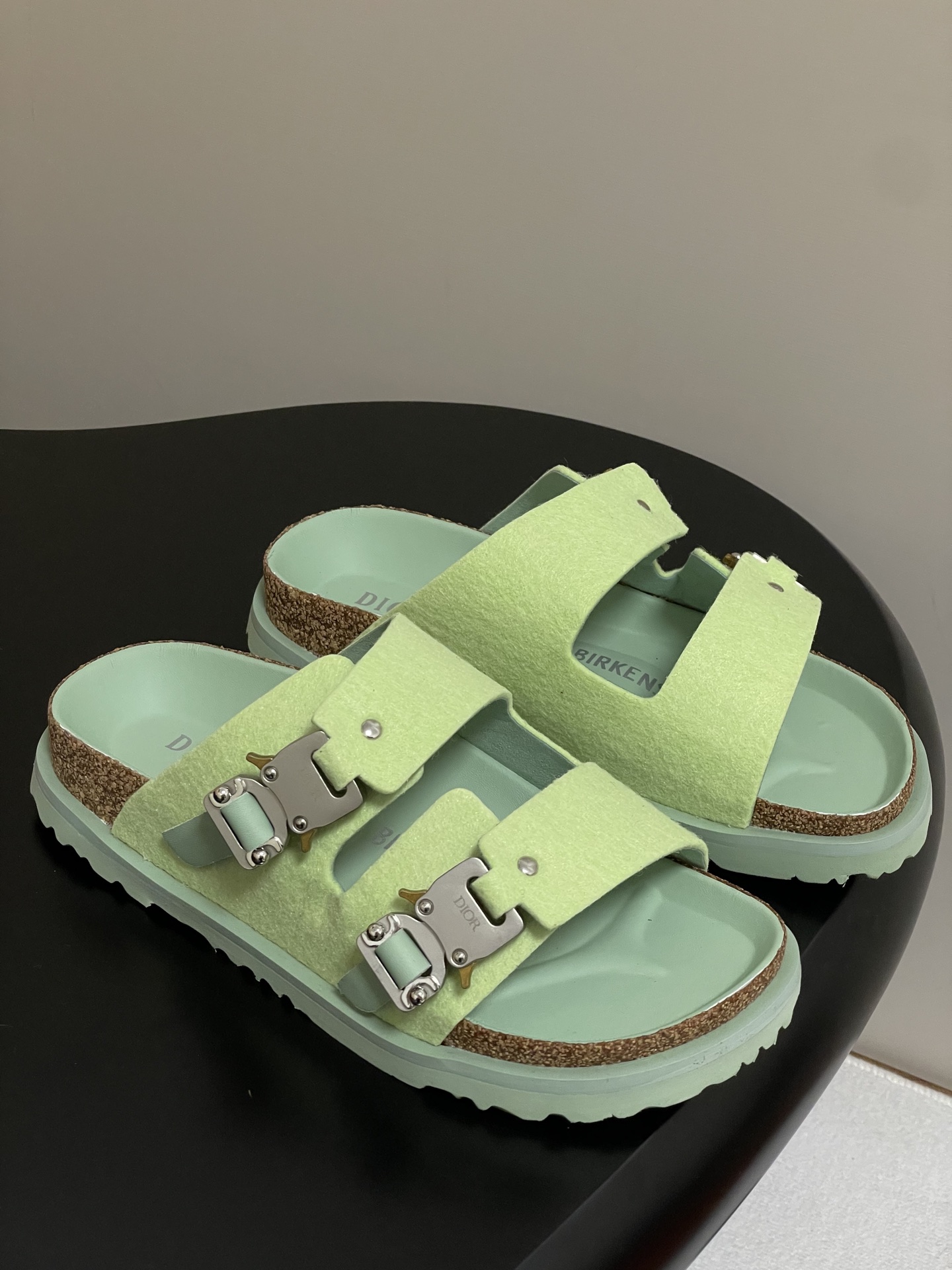 Dior x Birkenstock Mint Green Wool Felt Sandals Slides Unisex 2 i1747600252960 2132 0 6