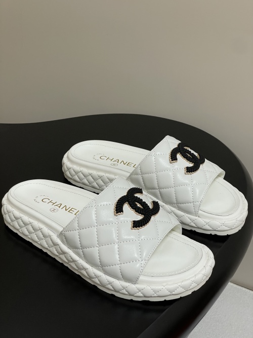 Chanel Quilted Leather Platform Slides with CC Logo - Women's Sandals 1 Chanel Quilted Leather Platform Slides with CC Logo - Women's Sandals
