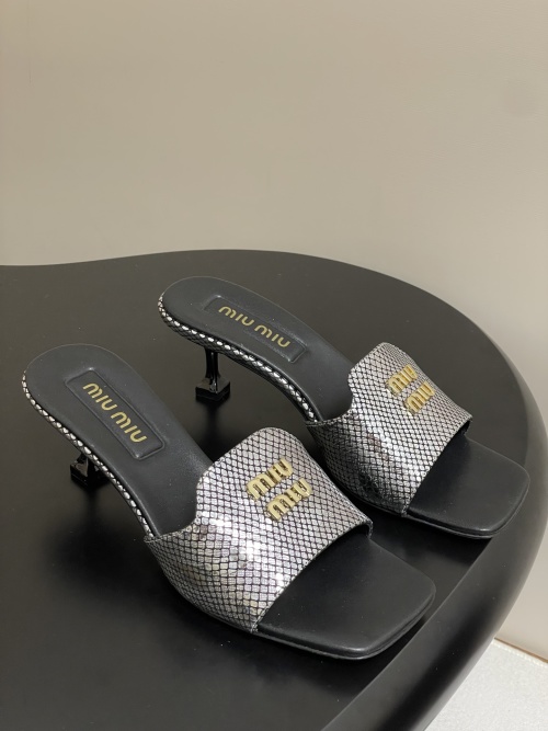 Miu Miu Silver Leather Logo Kitten Heel Sandals, Chic Summer Style 1 Miu Miu Silver Leather Logo Kitten Heel Sandals, Chic Summer Style