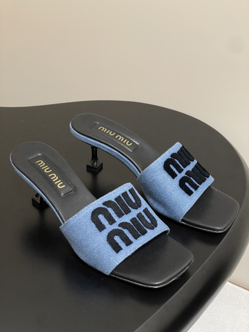 Miu Miu Logo-Embroidered Denim Heeled Sandals | Stylish Summer Slides 1 Miu Miu Logo-Embroidered Denim Heeled Sandals | Stylish Summer Slides