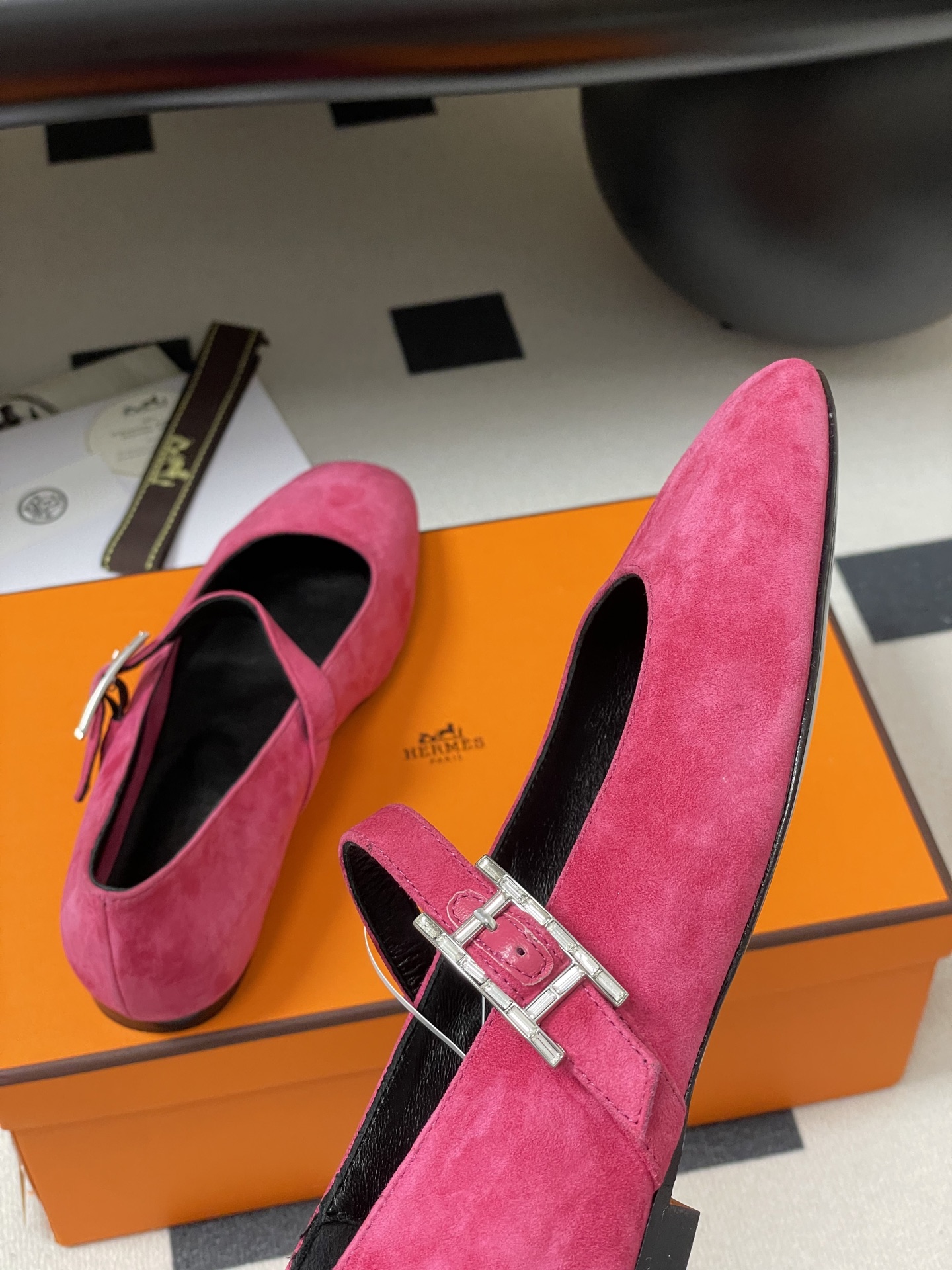 顶级品质Hermes 爱马仕🐎 H家25s早春新款 Jane系列H扣芭蕾舞鞋H字母钻扣玛丽珍平底单鞋小方