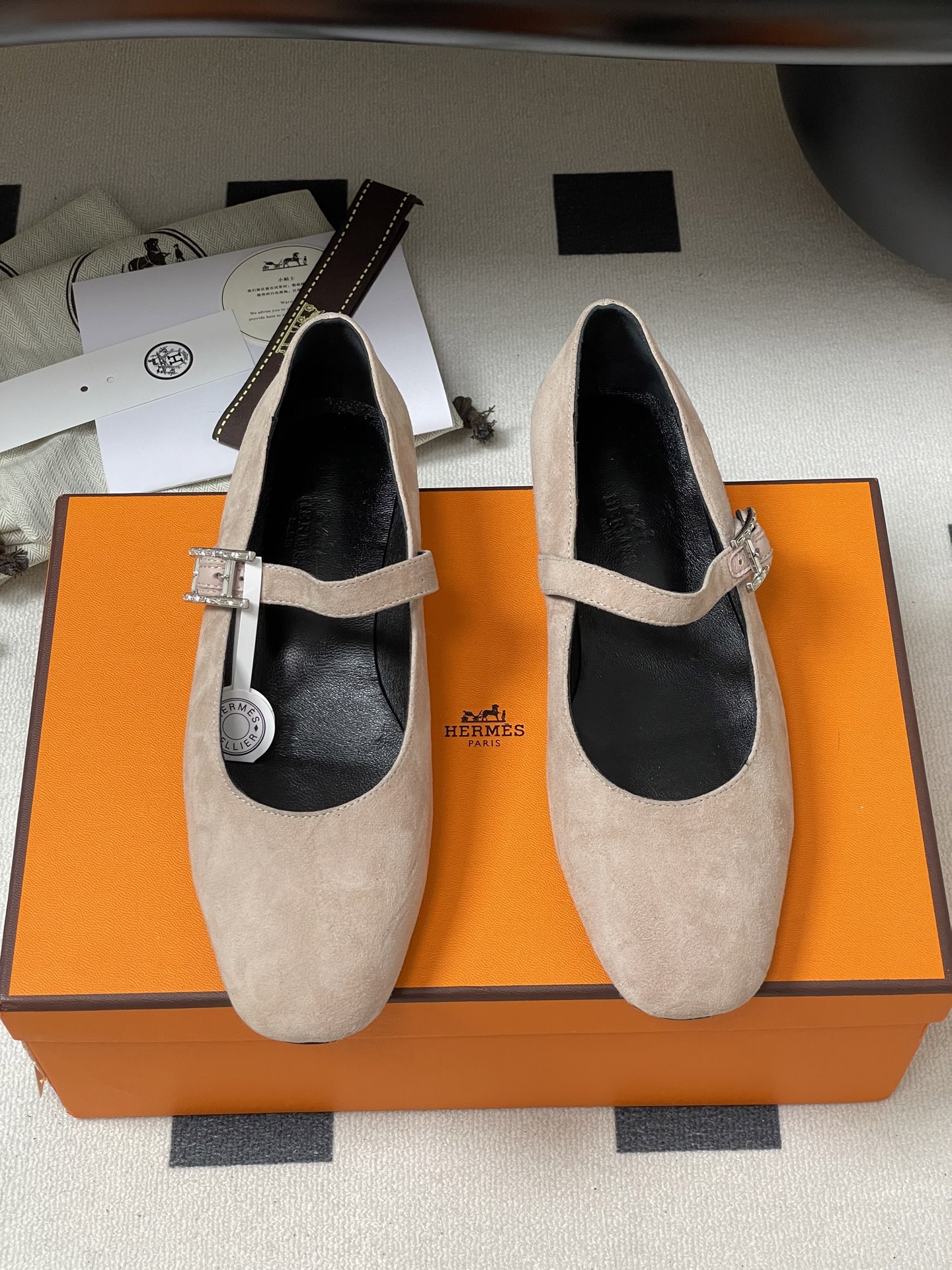 顶级品质Hermes 爱马仕🐎 H家25s早春新款 Jane系列H扣芭蕾舞鞋H字母钻扣玛丽珍平底单鞋小方
