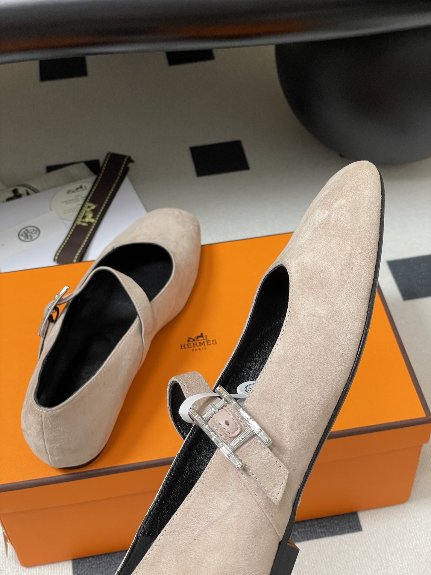 顶级品质Hermes 爱马仕🐎 H家25s早春新款 Jane系列H扣芭蕾舞鞋H字母钻扣玛丽珍平底单鞋小方