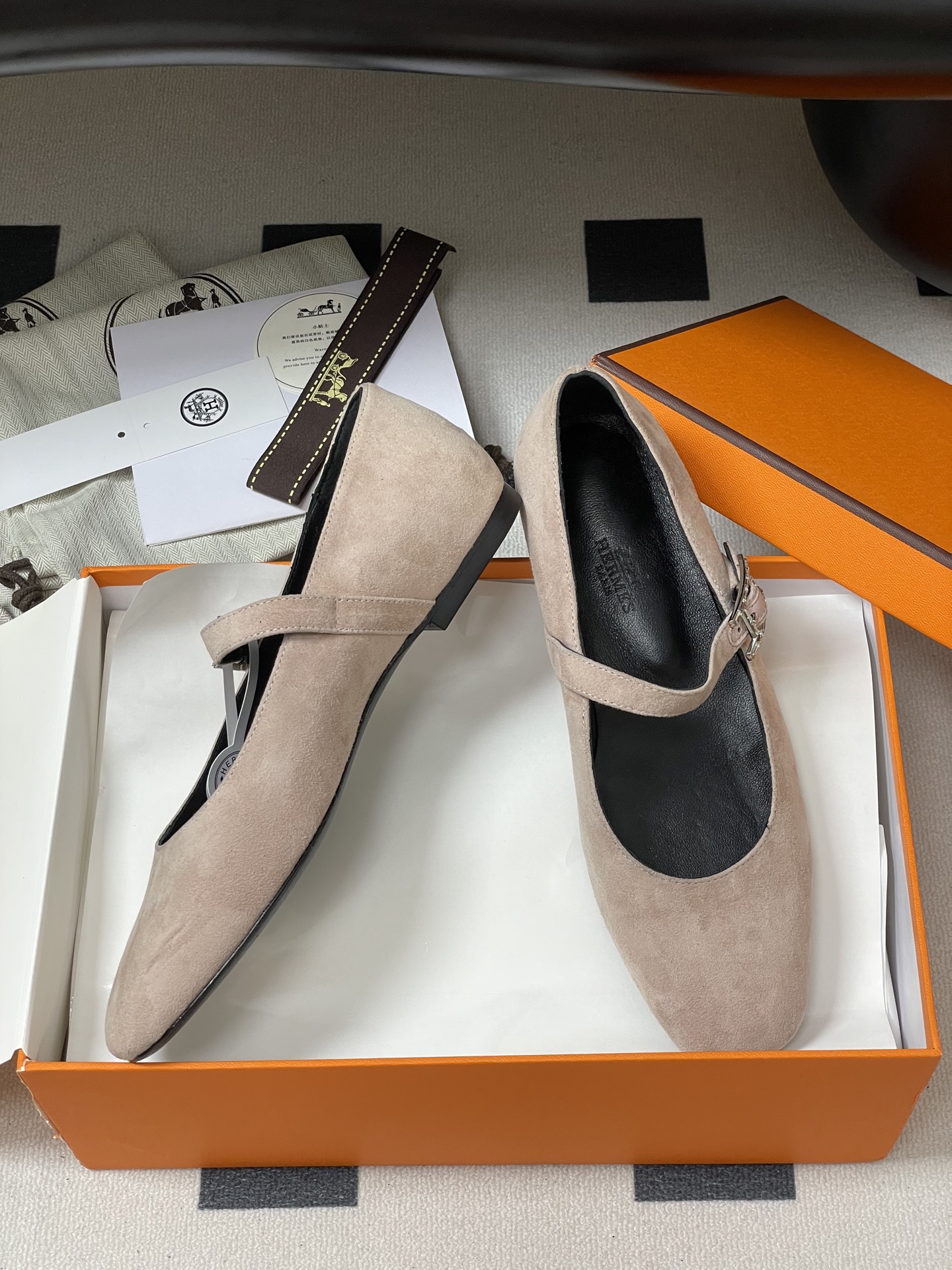 顶级品质Hermes 爱马仕🐎 H家25s早春新款 Jane系列H扣芭蕾舞鞋H字母钻扣玛丽珍平底单鞋小方
