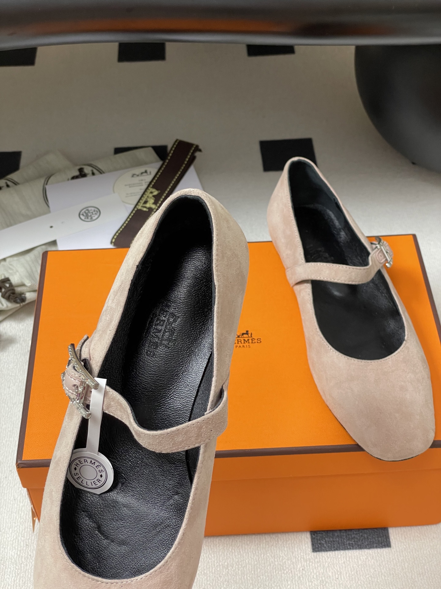 顶级品质Hermes 爱马仕🐎 H家25s早春新款 Jane系列H扣芭蕾舞鞋H字母钻扣玛丽珍平底单鞋小方