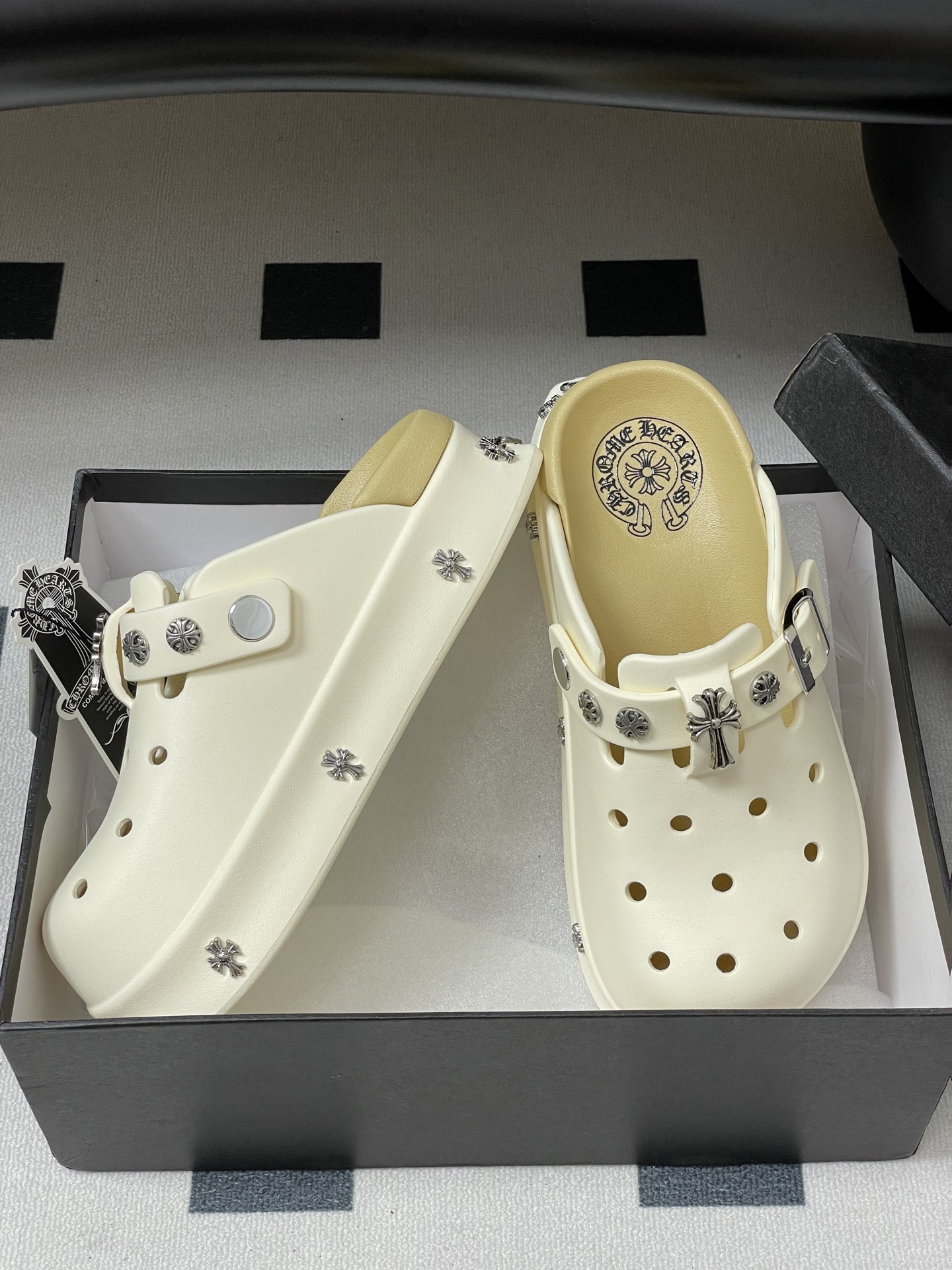 Trendy Lazy Slippers: Chromehearts Style for Summer Comfort, 5cm High, Various Sizes - 图片 6