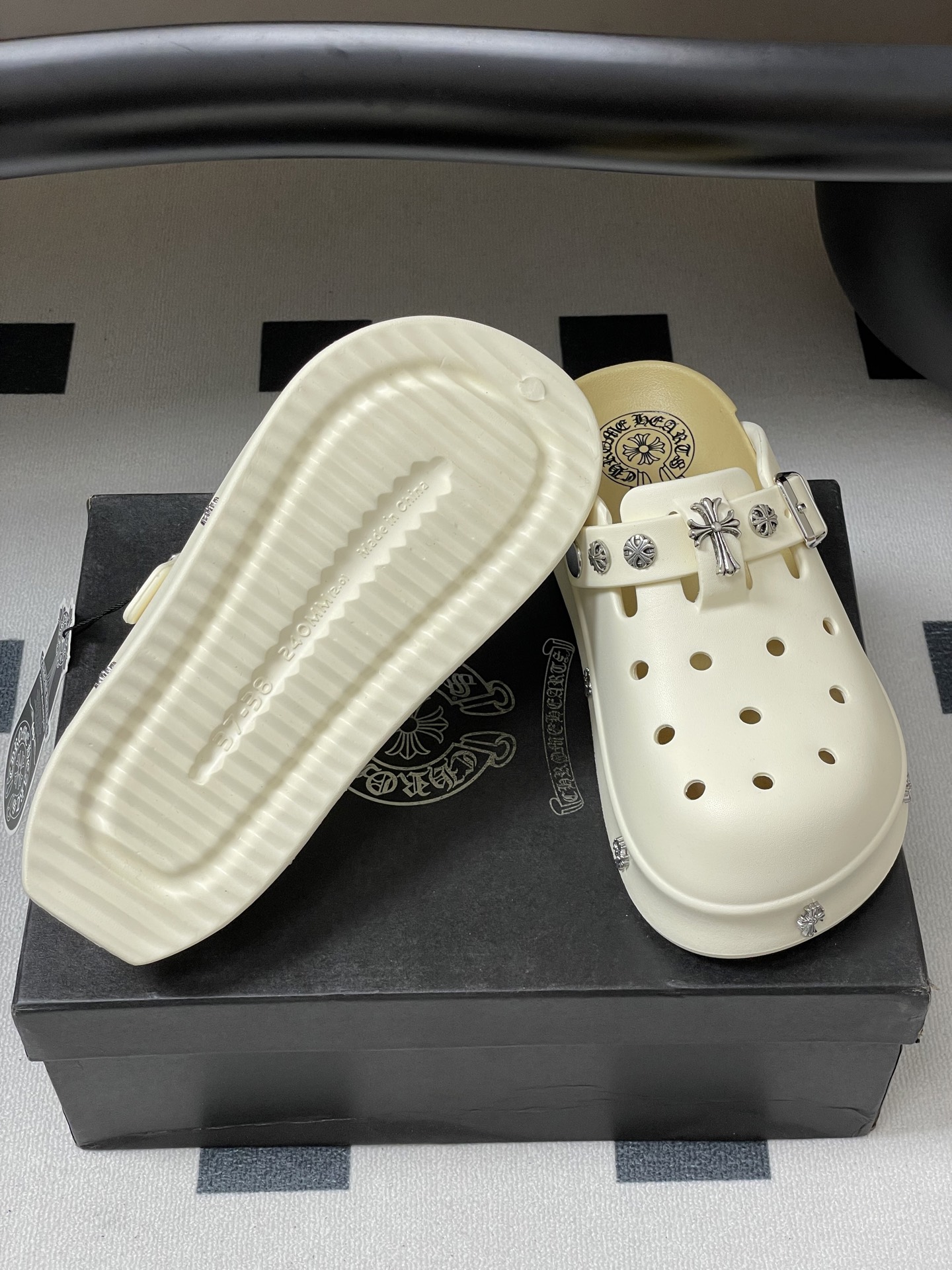 Trendy Lazy Slippers: Chromehearts Style for Summer Comfort, 5cm High, Various Sizes - 图片 8