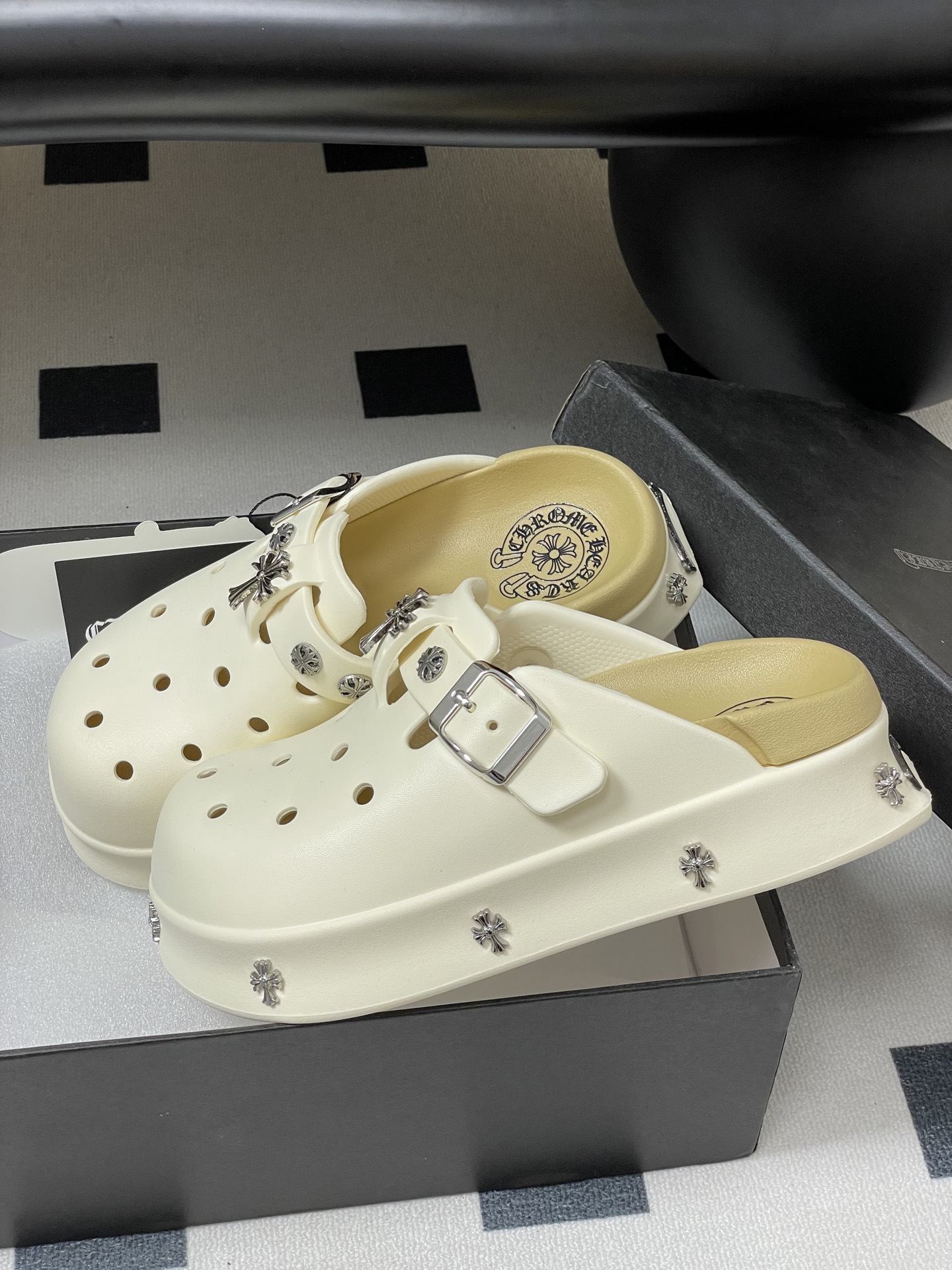 Trendy Lazy Slippers: Chromehearts Style for Summer Comfort, 5cm High, Various Sizes - 图片 4