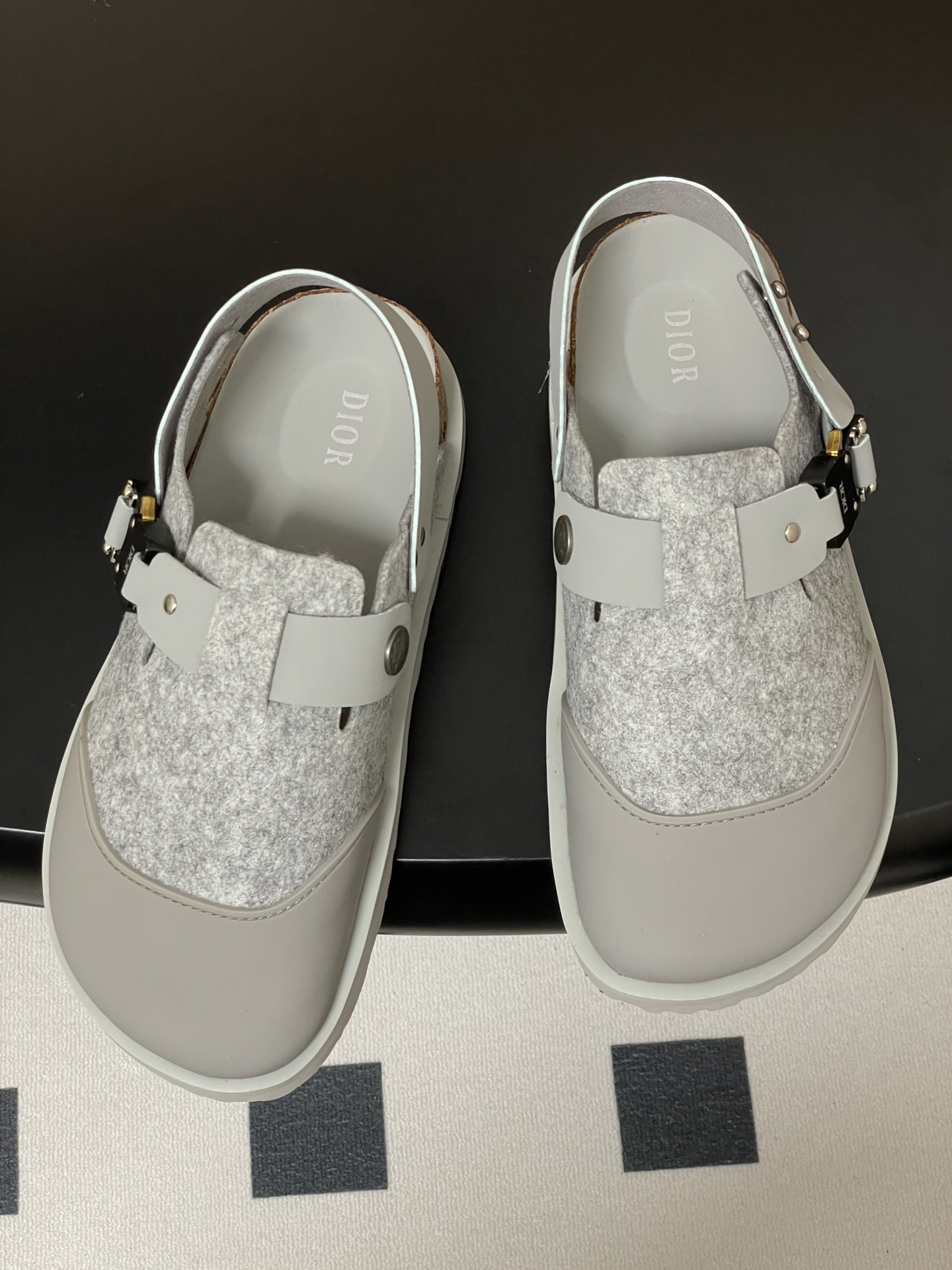 Dior x Birkenstock Milcno Sandals: Premium Leather & Wool Blend, Adjustable Fit 2 i1750194715040 3607 0 2