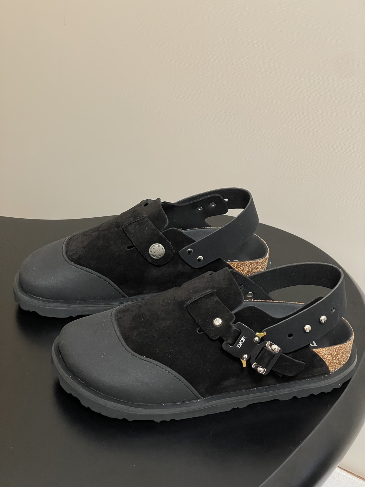 Dior x Birkenstock Milano Sandals Mules Slides, Black Leather, Unisex 4 i1750194750154 9980 0 7