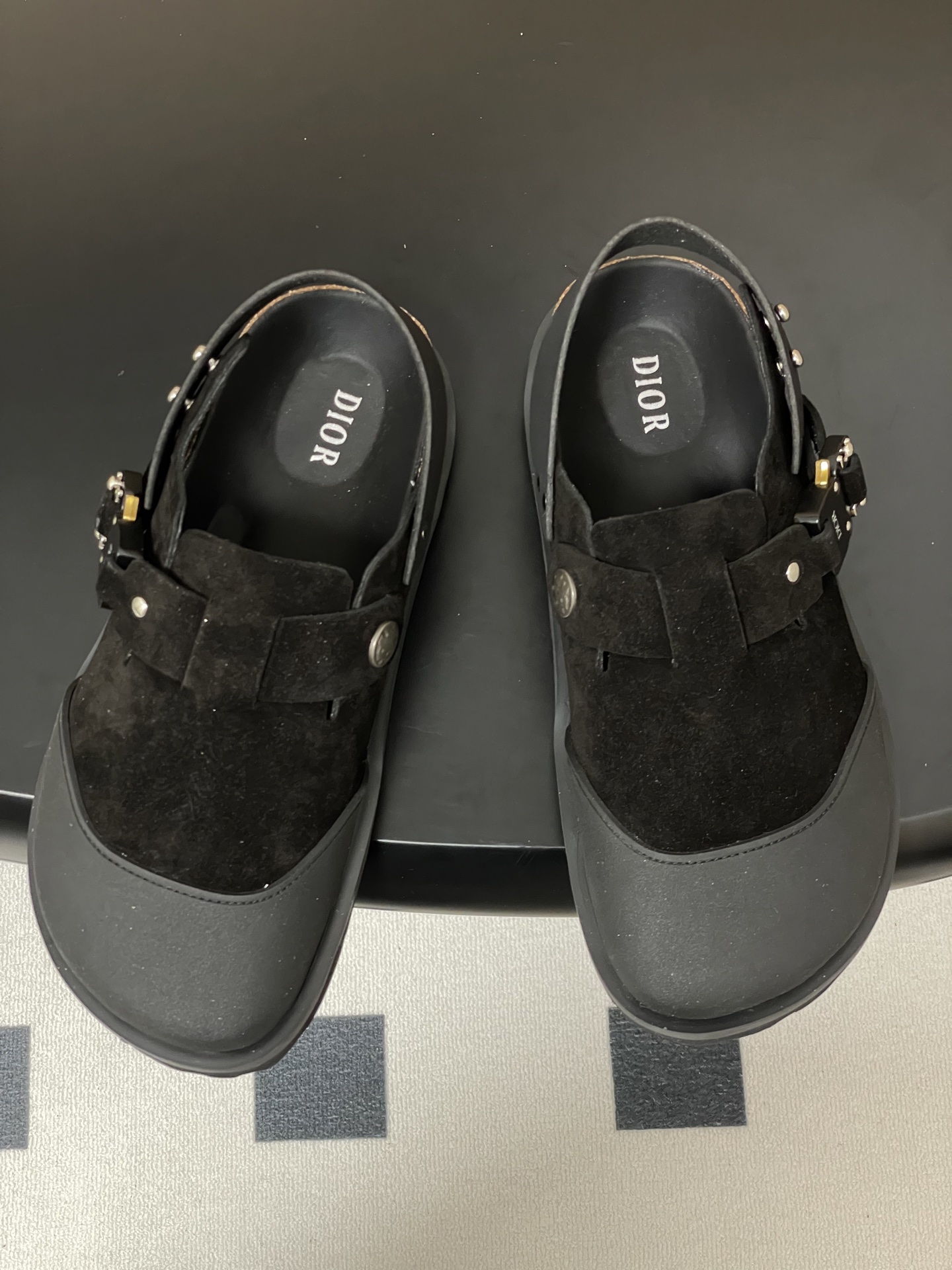 Dior x Birkenstock Milano Sandals Mules Slides, Black Leather, Unisex 3 i1750194750158 4328 0 8