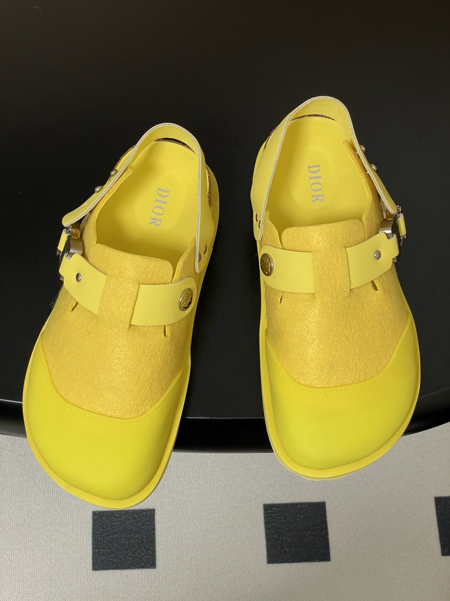 Dior x Birkenstock Milcno Yellow Leather Sandals Slides Mules Shoes 3 i1750194834111 2217 0 2
