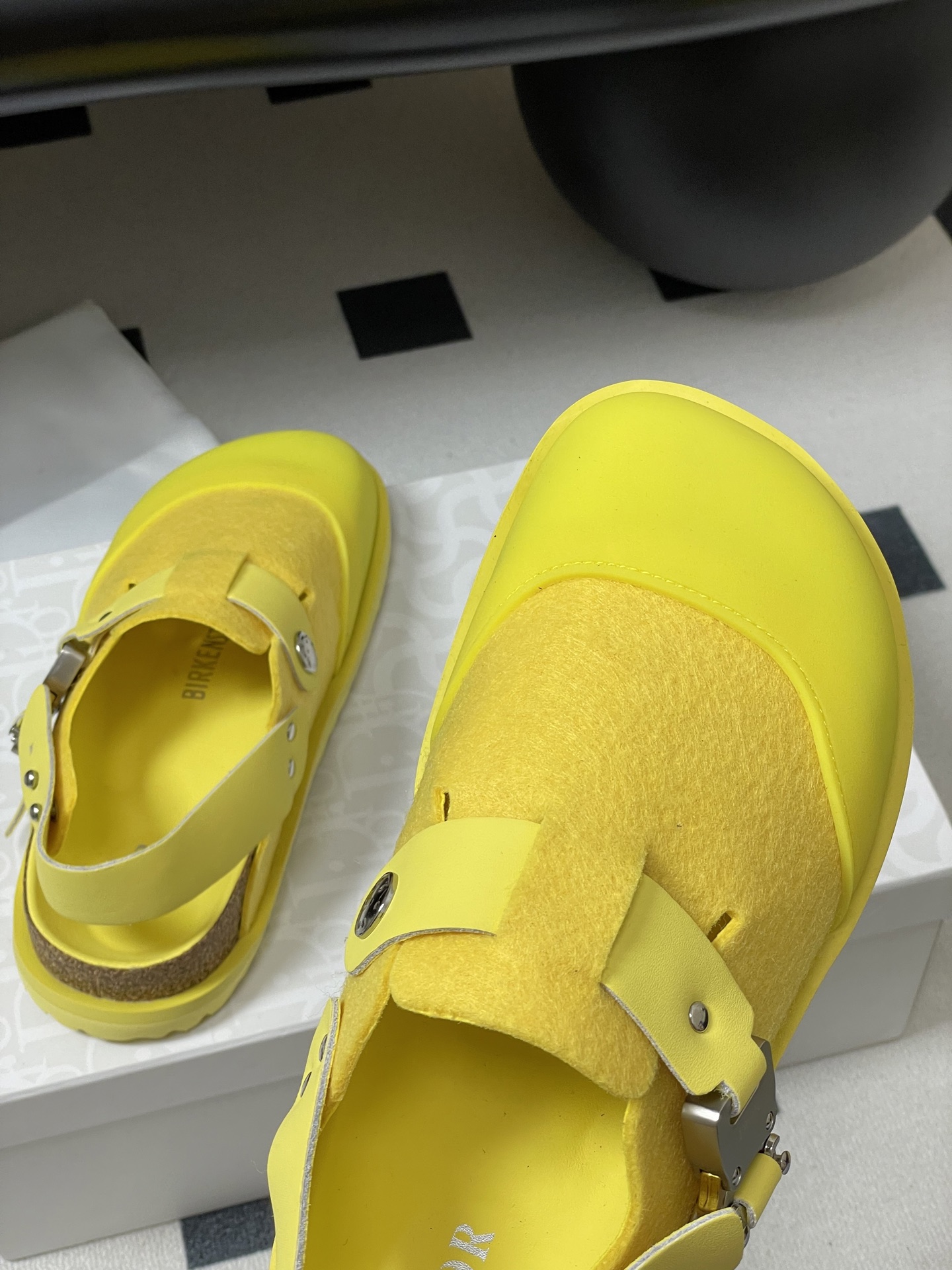 Dior x Birkenstock Milcno Yellow Leather Sandals Slides Mules Shoes 10 i1750194834155 8679 0 8