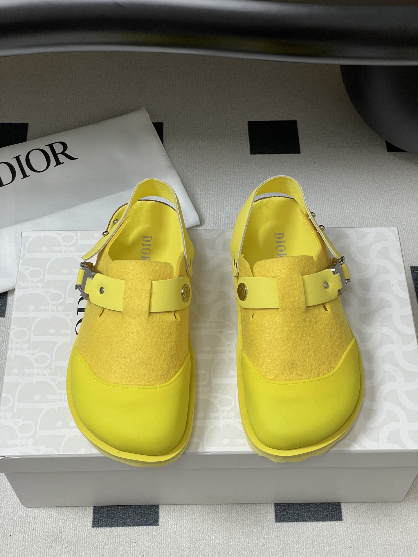 Dior x Birkenstock Milcno Yellow Leather Sandals Slides Mules Shoes 6 i1750194835546 6922 0 5