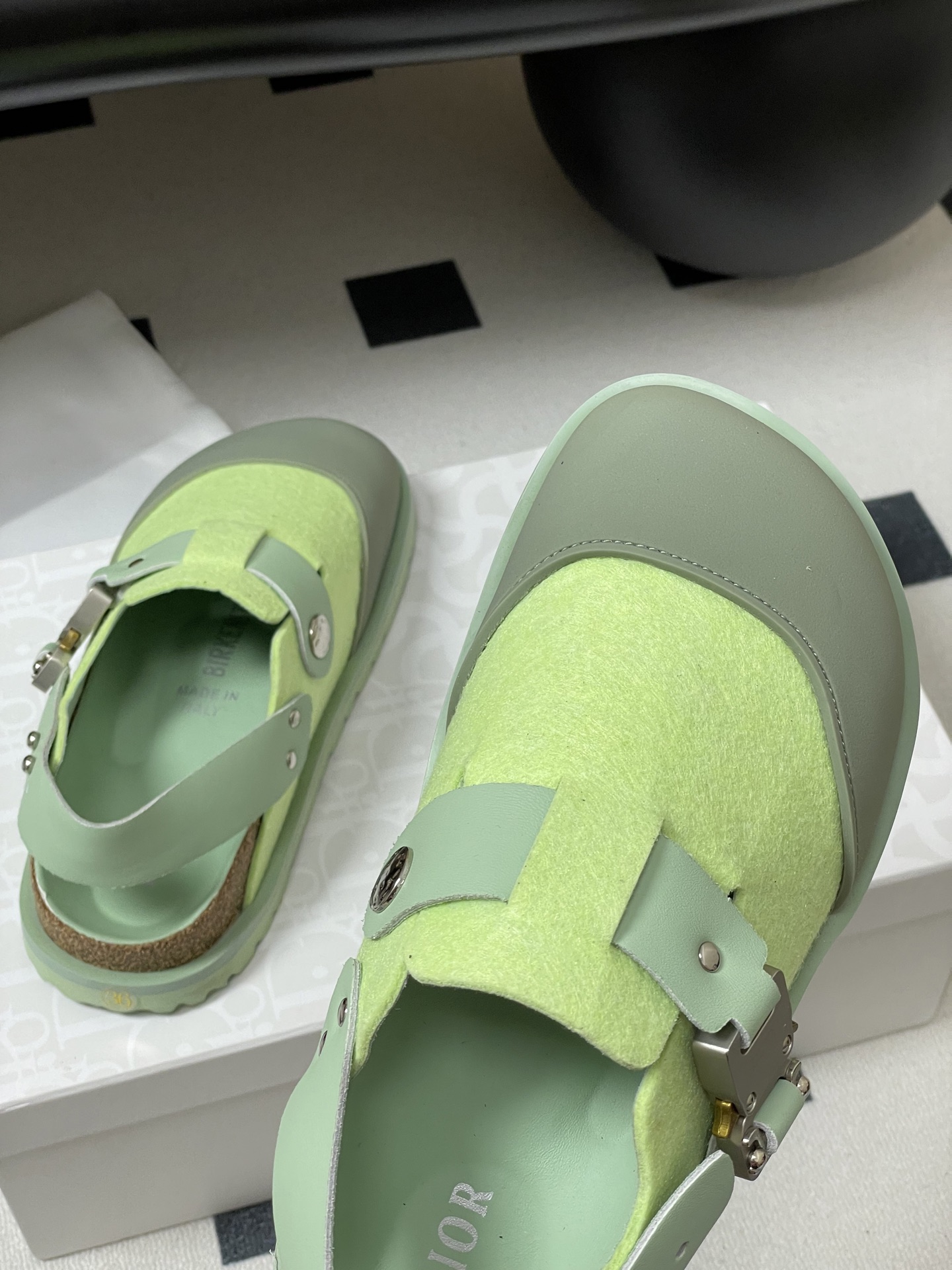 Dior x Birkenstock Milcno Sandals - Premium Leather & Wool, Adjustable Straps 10 i1750194853822 5899 0 3