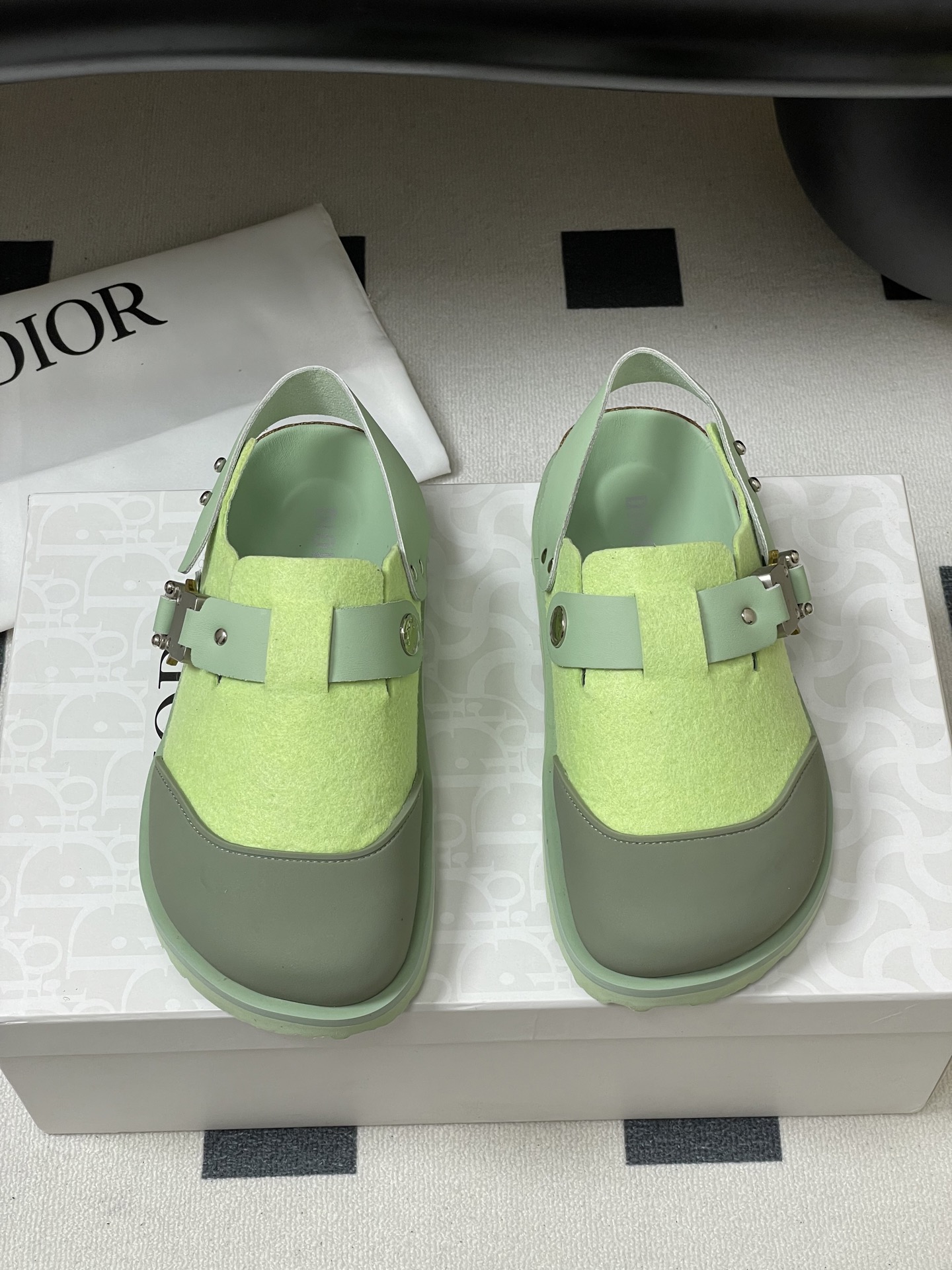 Dior x Birkenstock Milcno Sandals - Premium Leather & Wool, Adjustable Straps 6 i1750194855518 3604 0 0