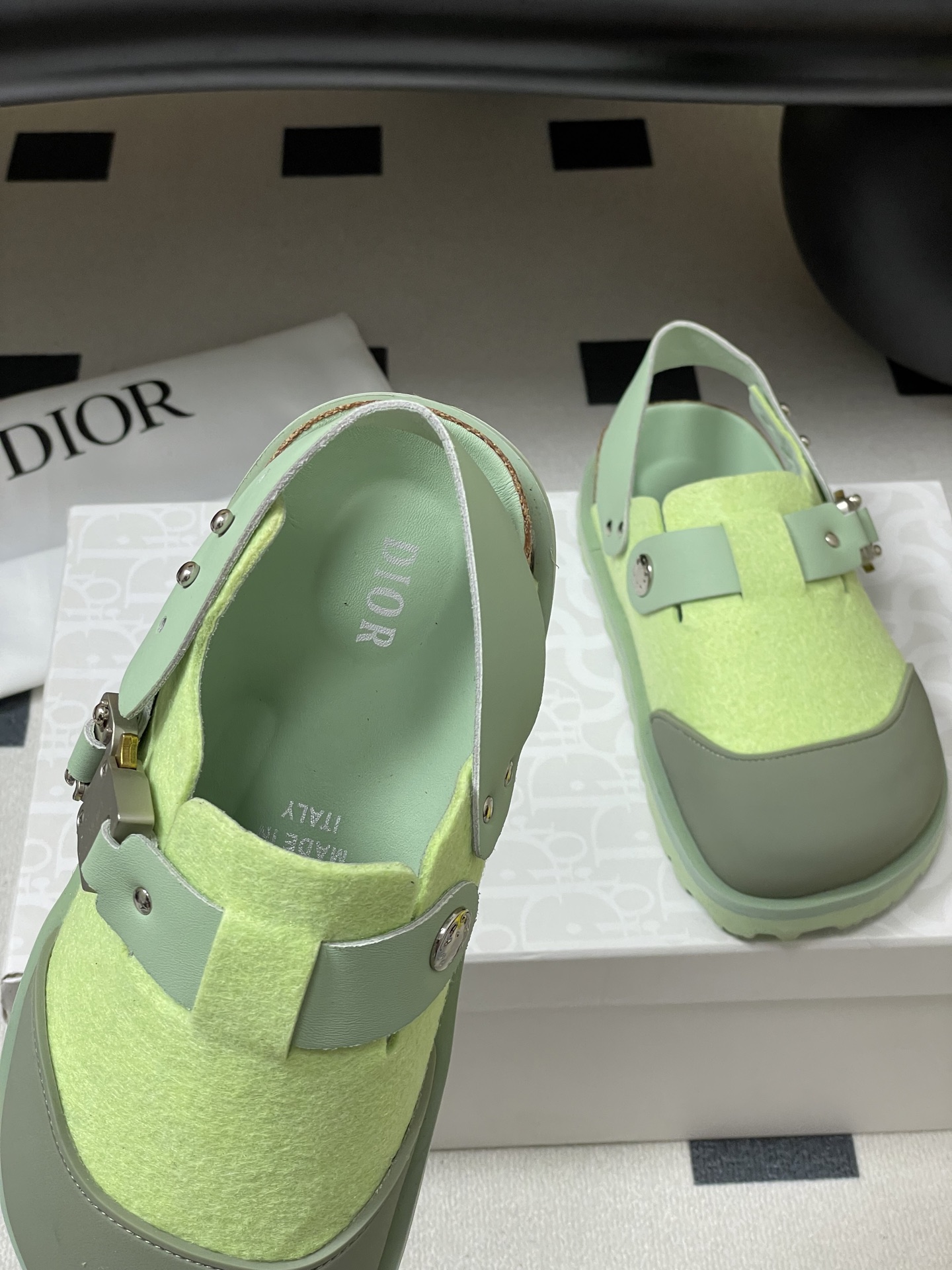 Dior x Birkenstock Milcno Sandals - Premium Leather & Wool, Adjustable Straps 8 i1750194855784 7931 0 1