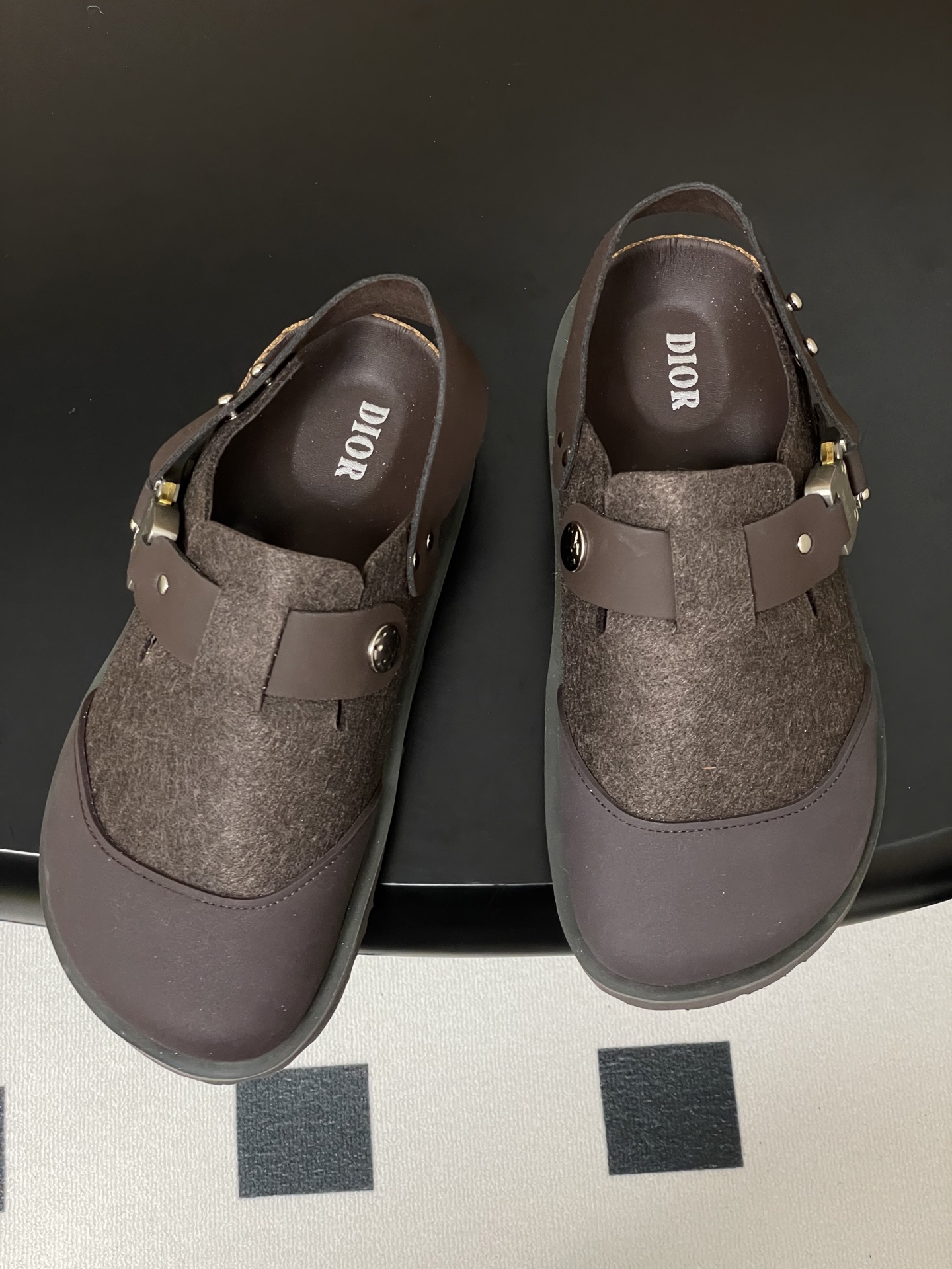 Dior x Birkenstock Milcno Sandals - Leather & Wool, Adjustable Straps 3 i1750194877992 5855 0 6