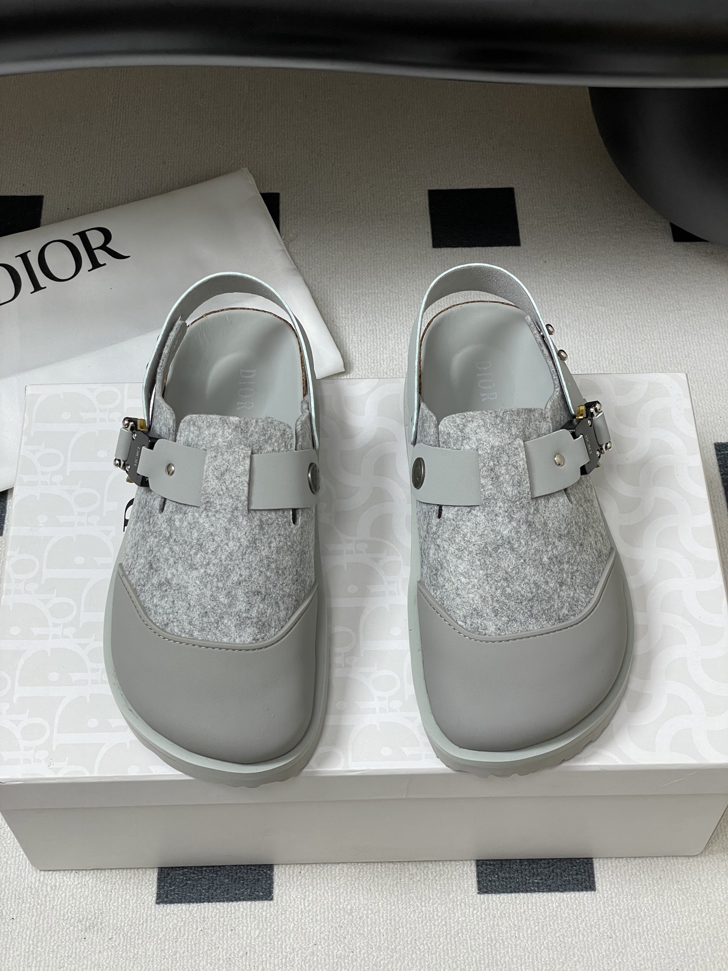 Dior x Birkenstock Milcno Sandals: Premium Leather & Wool Blend, Adjustable Fit 5 i1750194900109 3809 0 0