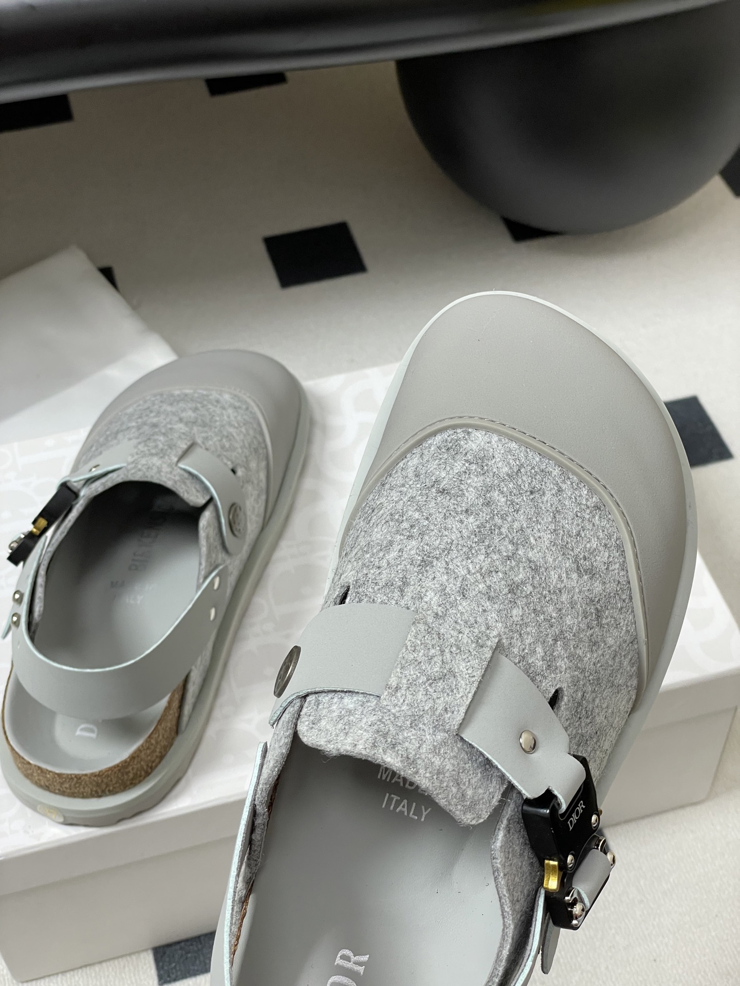 Dior x Birkenstock Milcno Sandals: Premium Leather & Wool Blend, Adjustable Fit 9 i1750194900205 3976 0 3