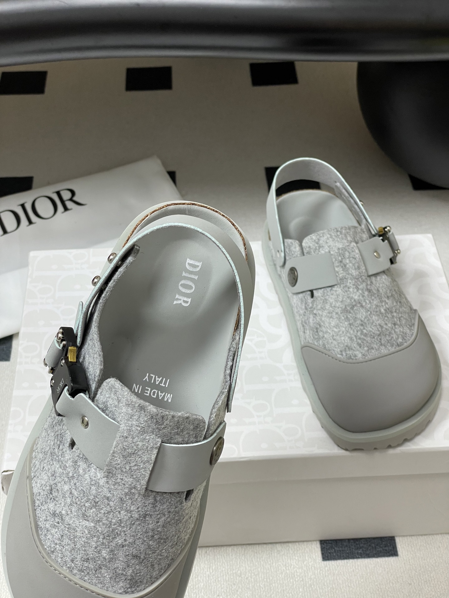Dior x Birkenstock Milcno Sandals: Premium Leather & Wool Blend, Adjustable Fit 7 i1750194900213 1482 0 1