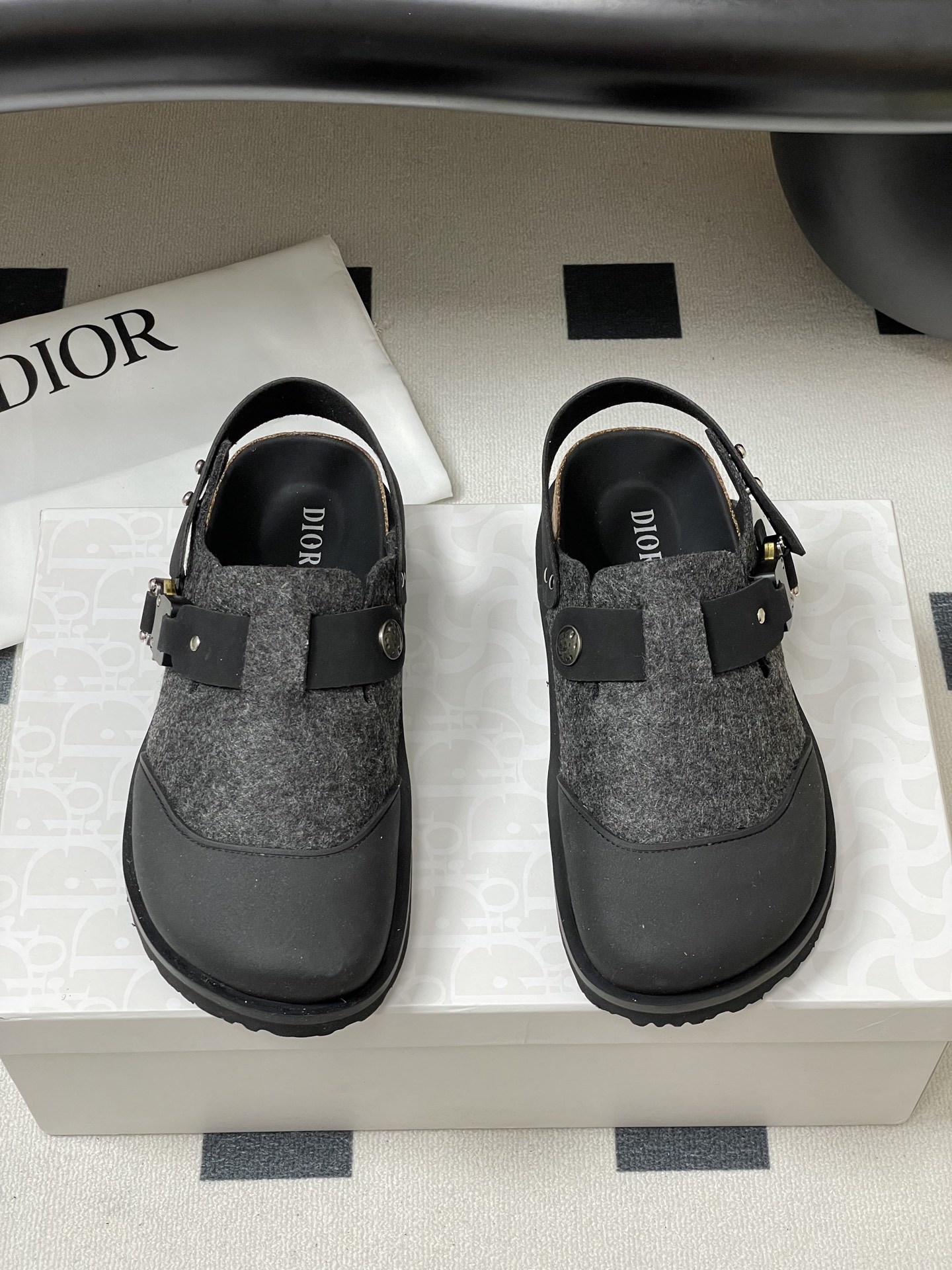 Dior x Birkenstock Milano Sandals - Premium Leather & Wool, Adjustable Fit 5 i1750194917851 456 0 2