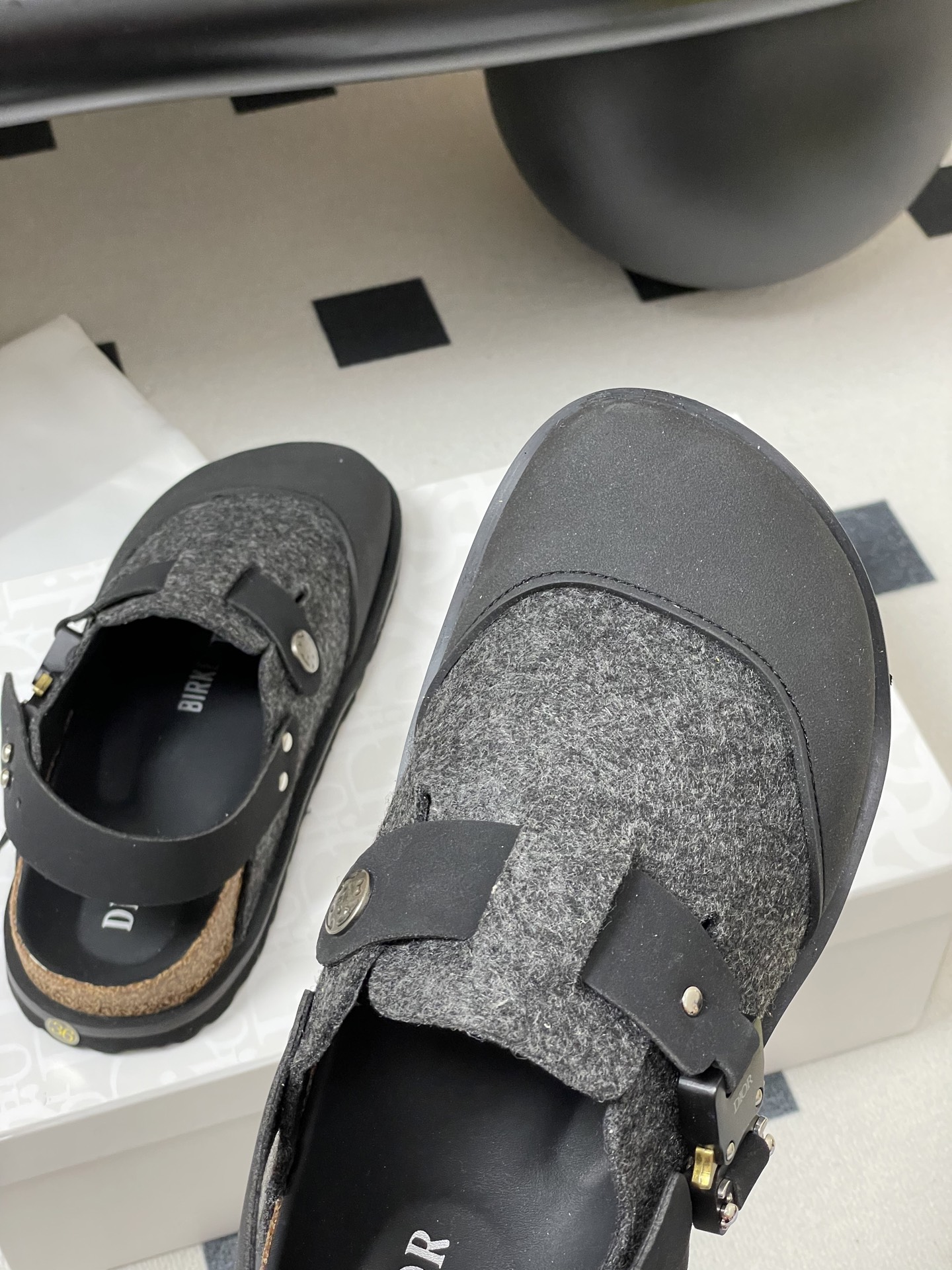 Dior x Birkenstock Milano Sandals - Premium Leather & Wool, Adjustable Fit 9 i1750194919426 3408 0 5