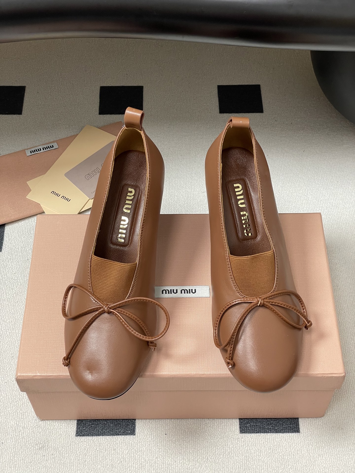 Miu Miu Leather Block Heel Pumps with Bow Detail, Mary Jane Style, Women Shoes 5 i1750195010839 8486 0 2