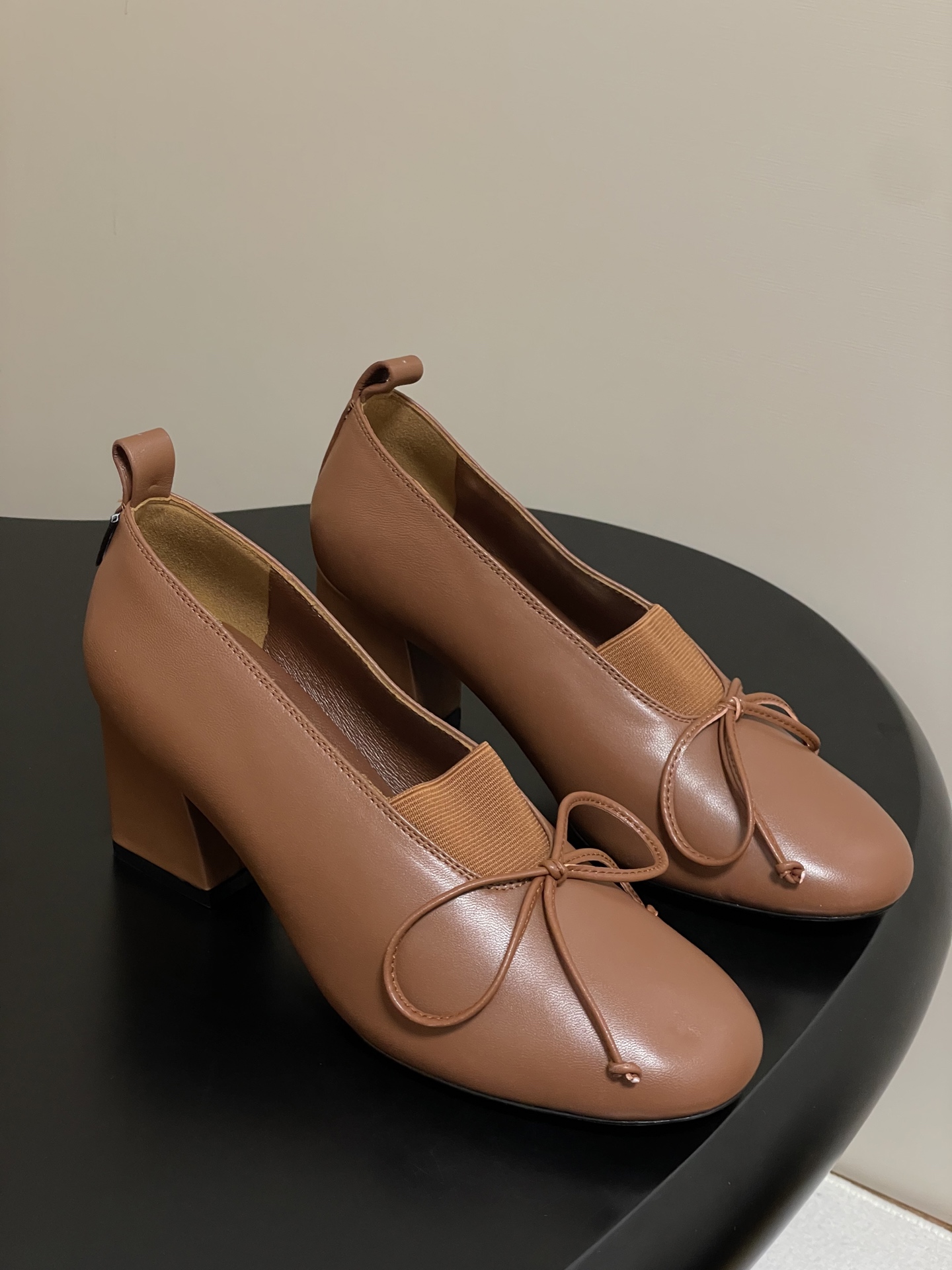 Miu Miu Leather Block Heel Pumps with Bow Detail, Mary Jane Style, Women Shoes 1 i1750195012849 1257 0 6