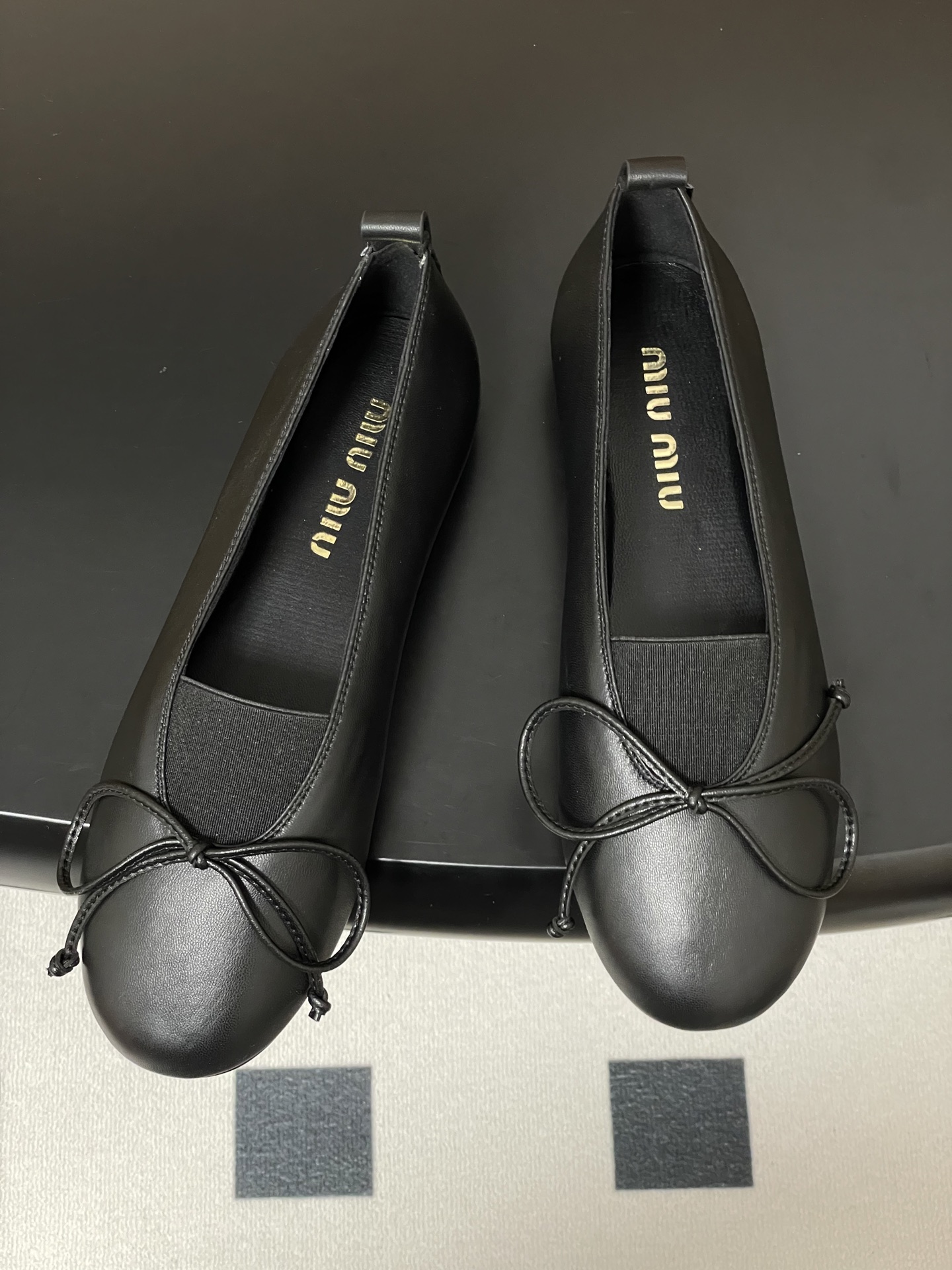 Miu Miu Ballerinas: Round-Toe Bow Flats with Elastic Strap, Leather Shoes 3 i1750195174453 9001 0 8
