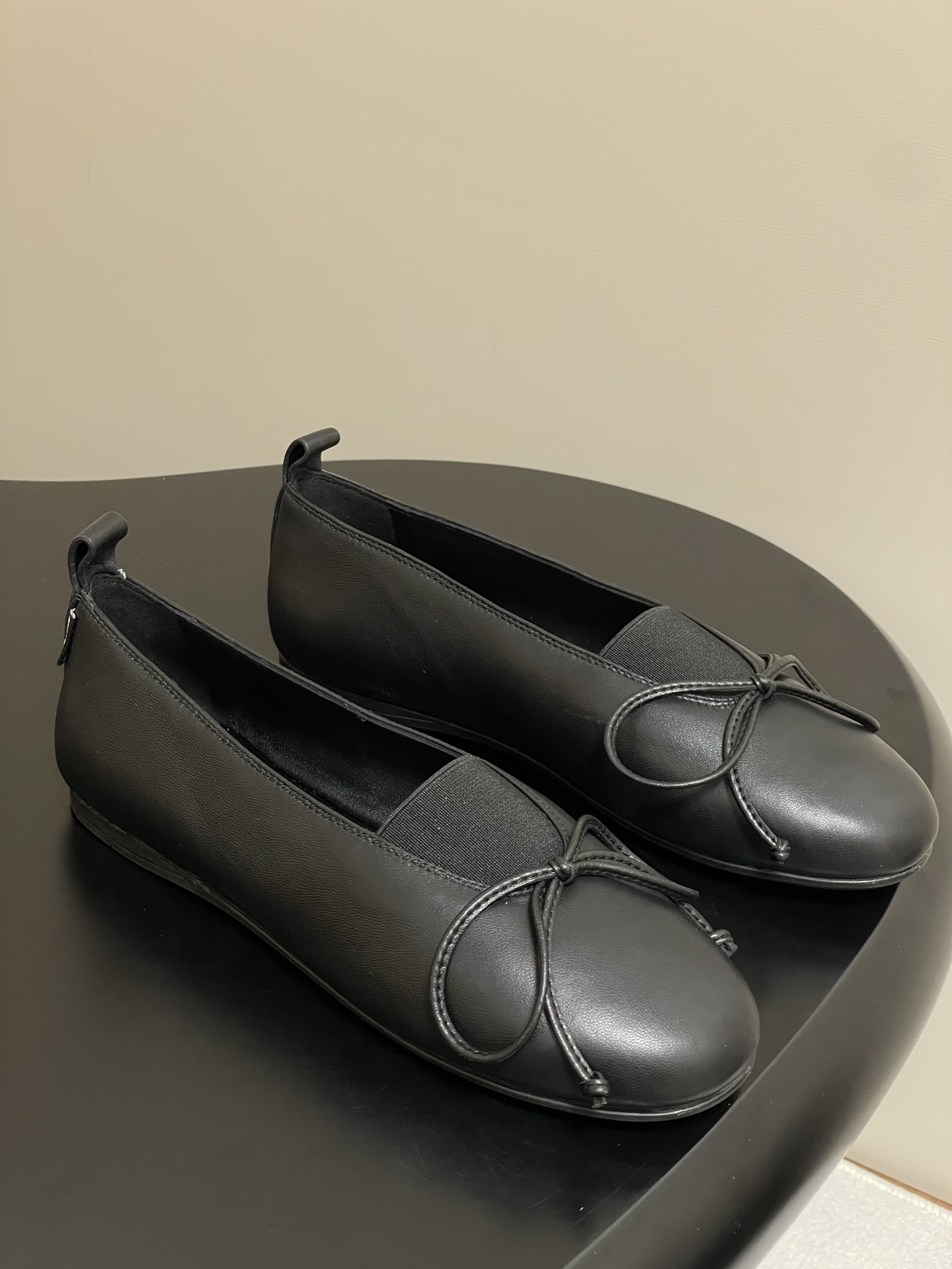 Miu Miu Ballerinas: Round-Toe Bow Flats with Elastic Strap, Leather Shoes 2 i1750195176098 4424 0 6
