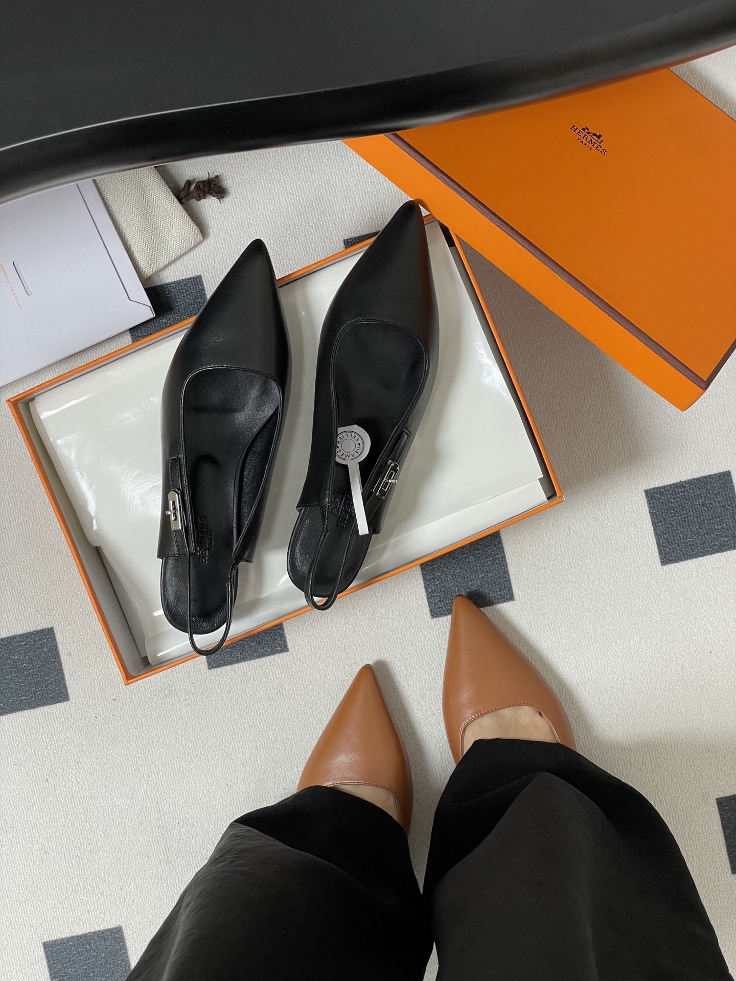 Elegant Pointed Toe Slingback Pumps with Kelly Buckle Detail - Nappa Leather 1 i1750281609666 6209 0 0